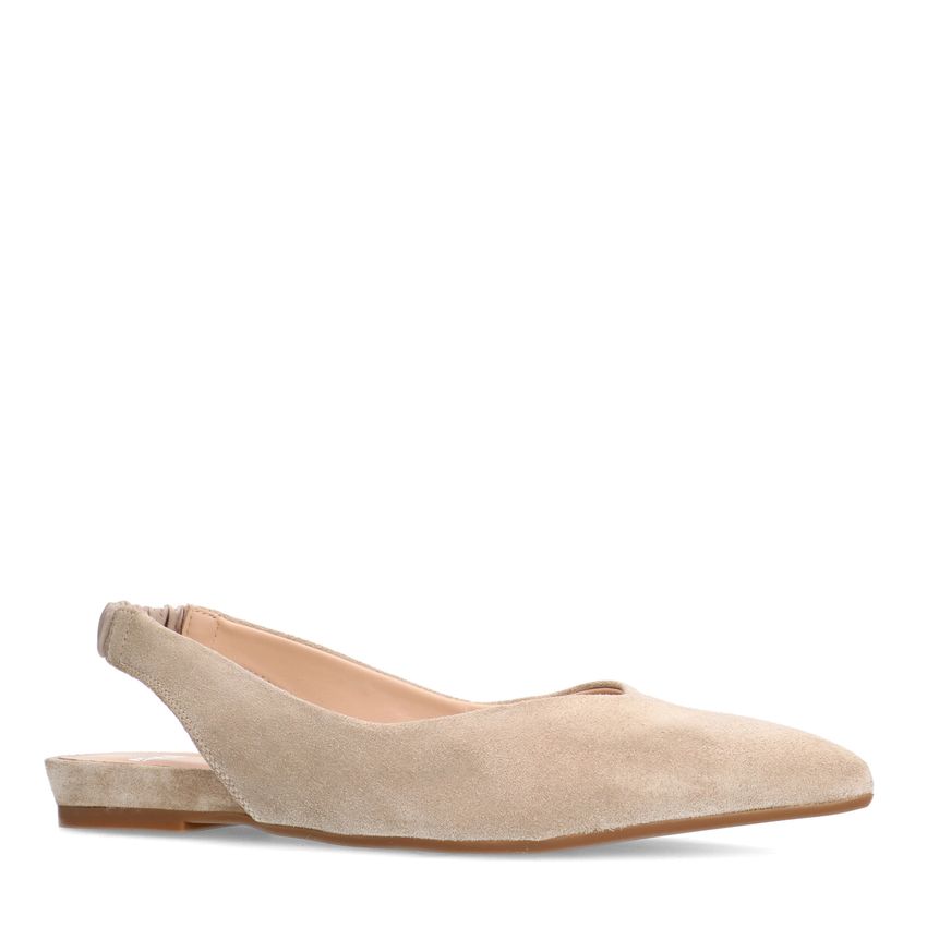 Beige suède slingback ballerina