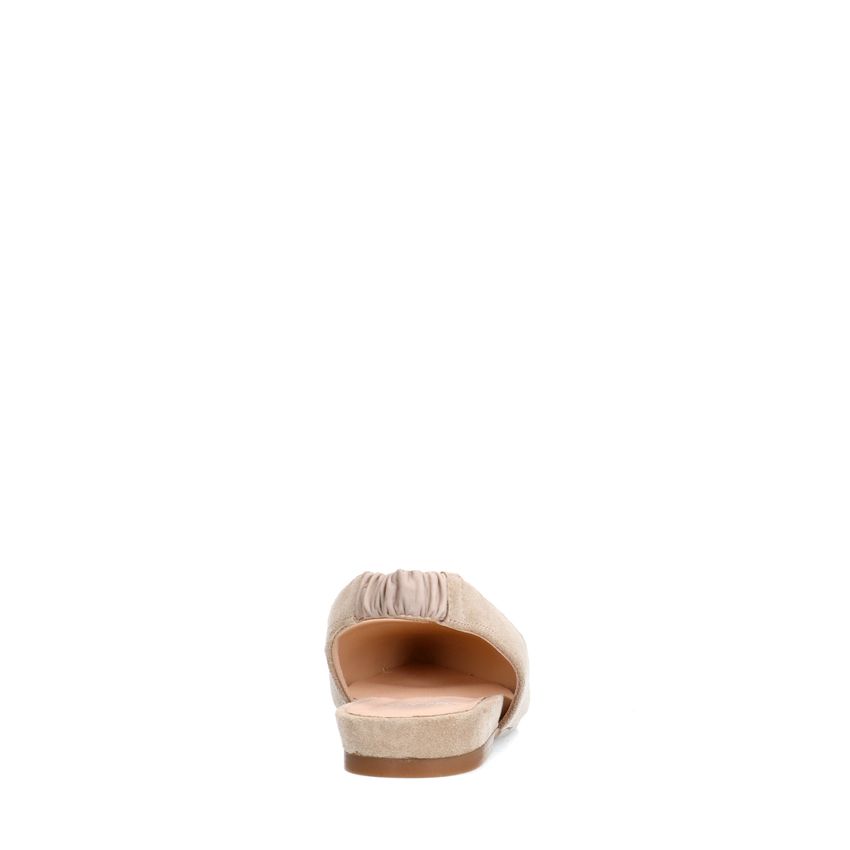 Beige suède slingback ballerina's