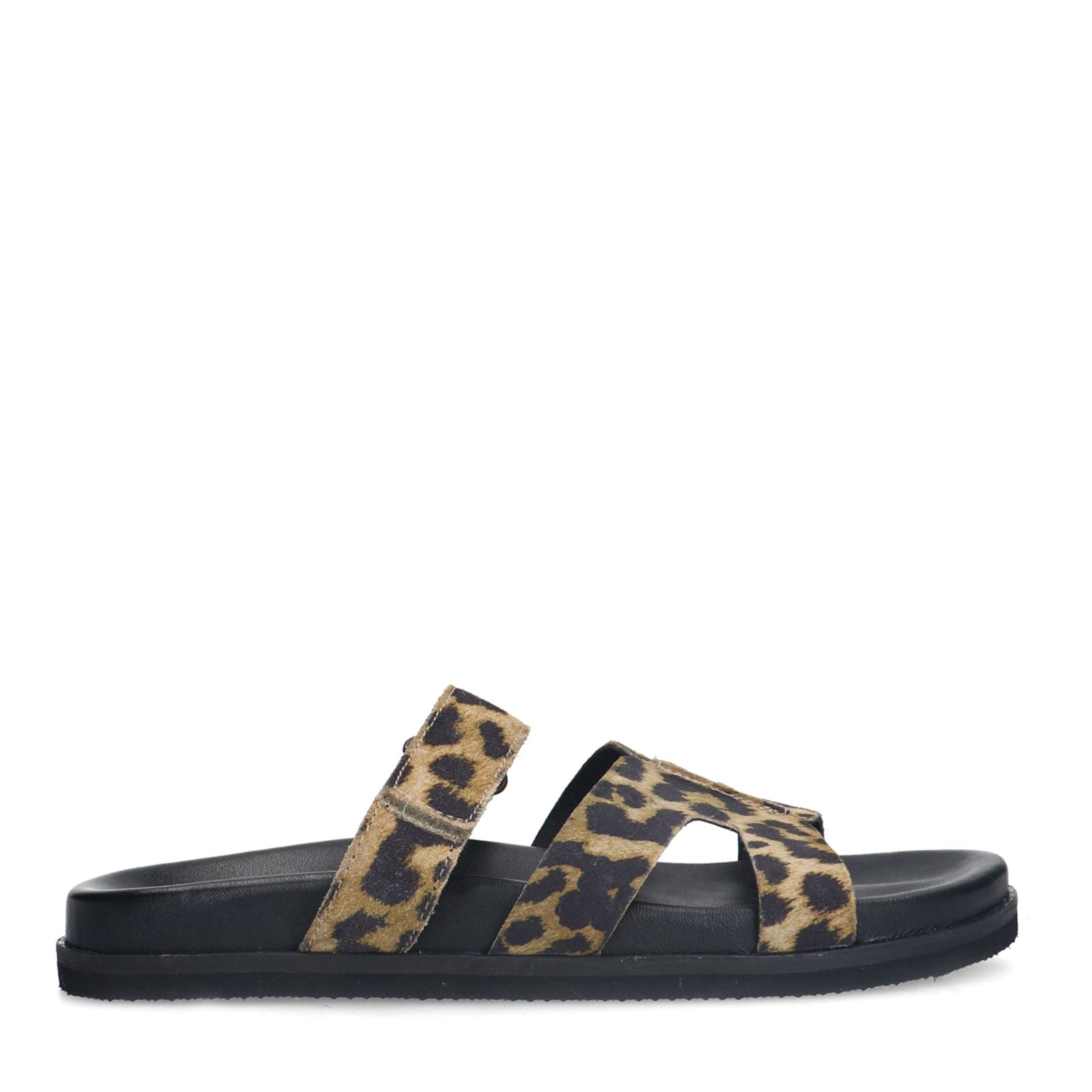 Leopard slippers met bandje