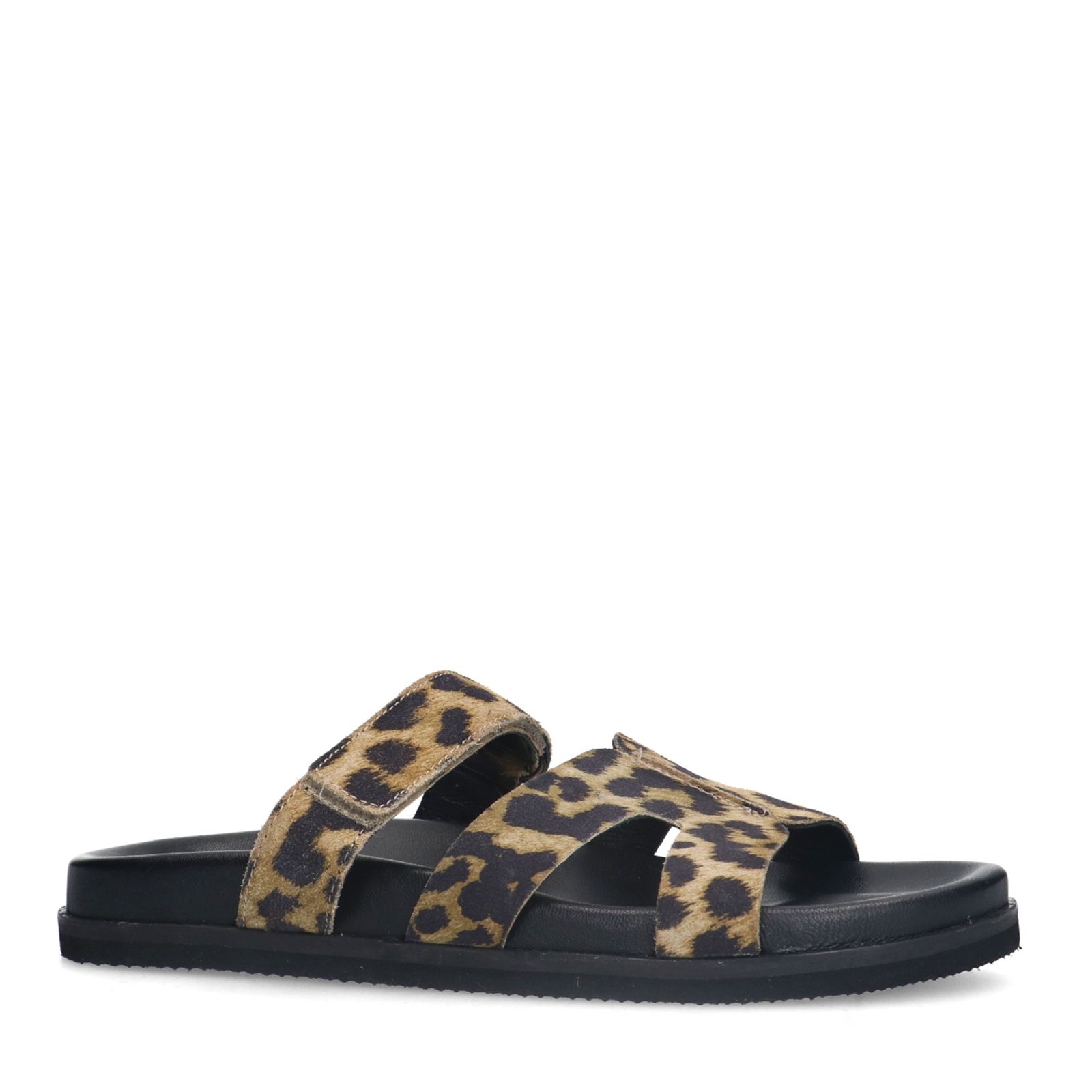 Leopard slippers met bandje