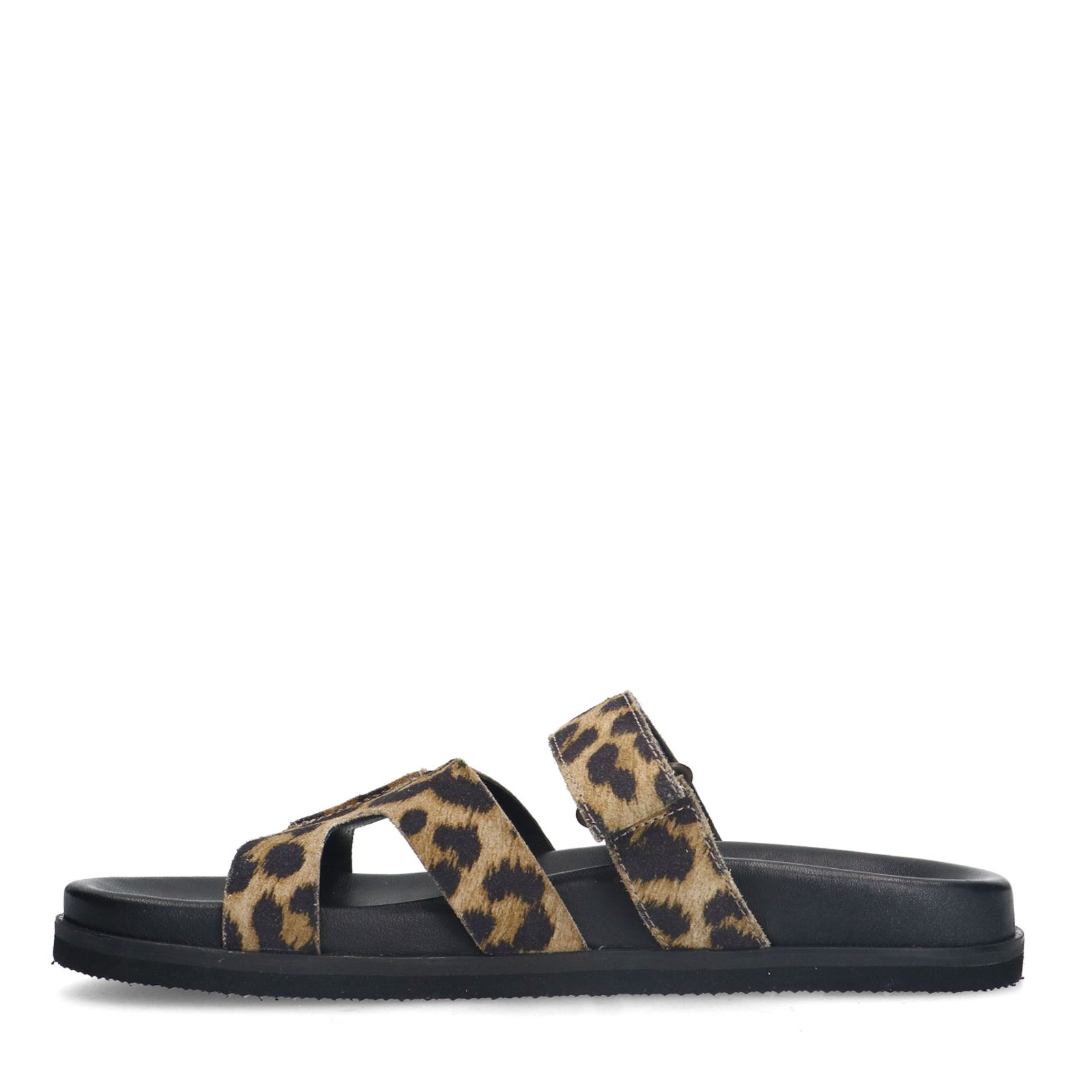 Leopard slippers met bandje