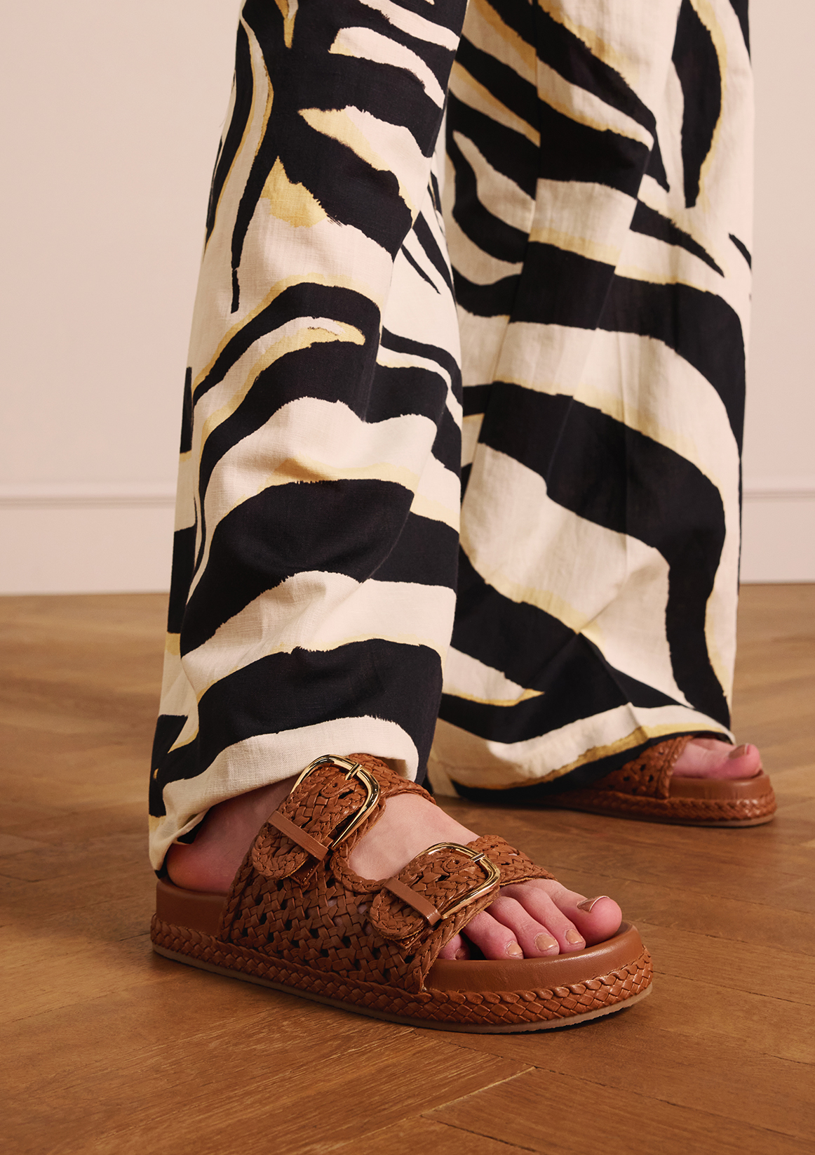 Cognac leren slippers Slippers Manfield Manfield