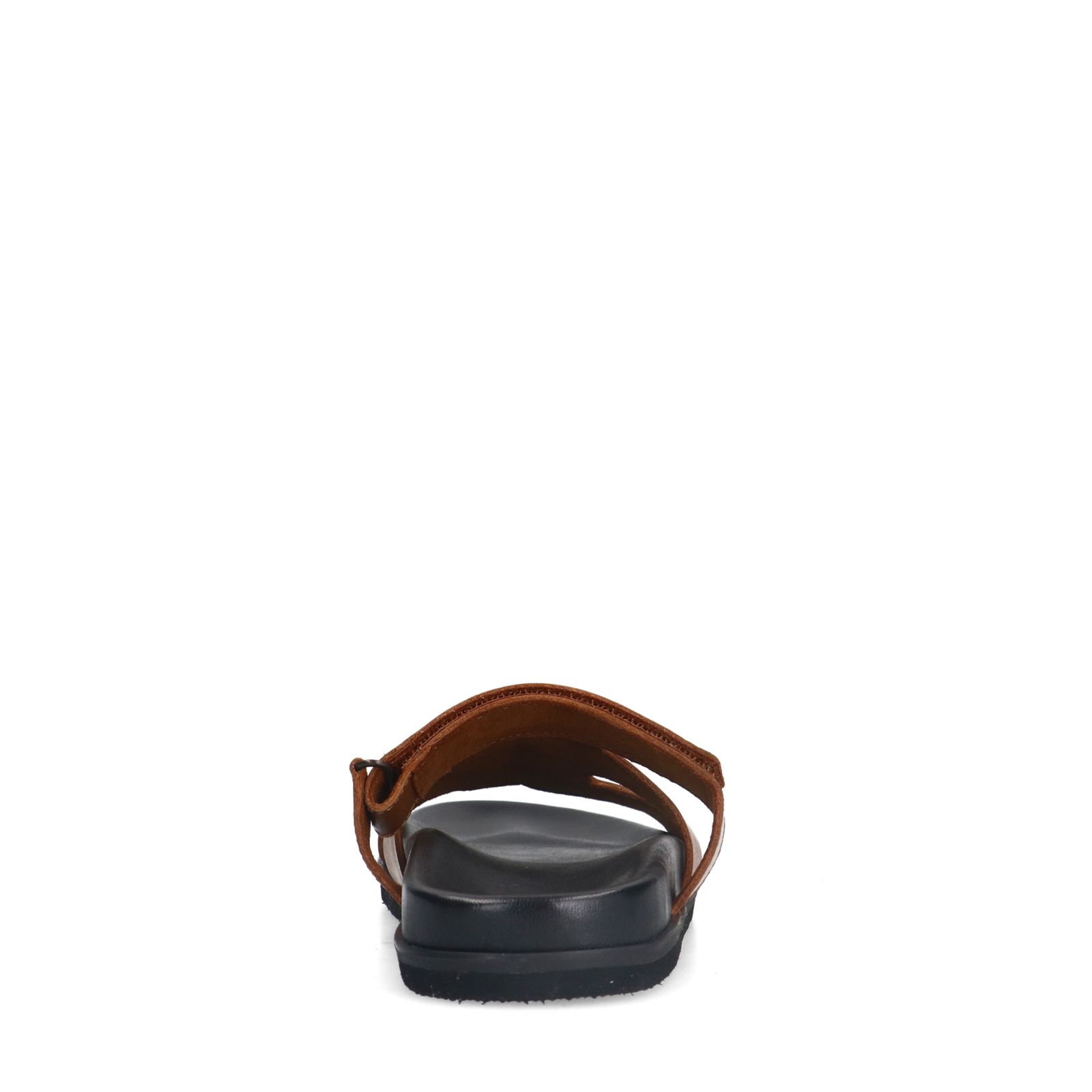 Cognacfarbene Ledersandalen mit Riemchen