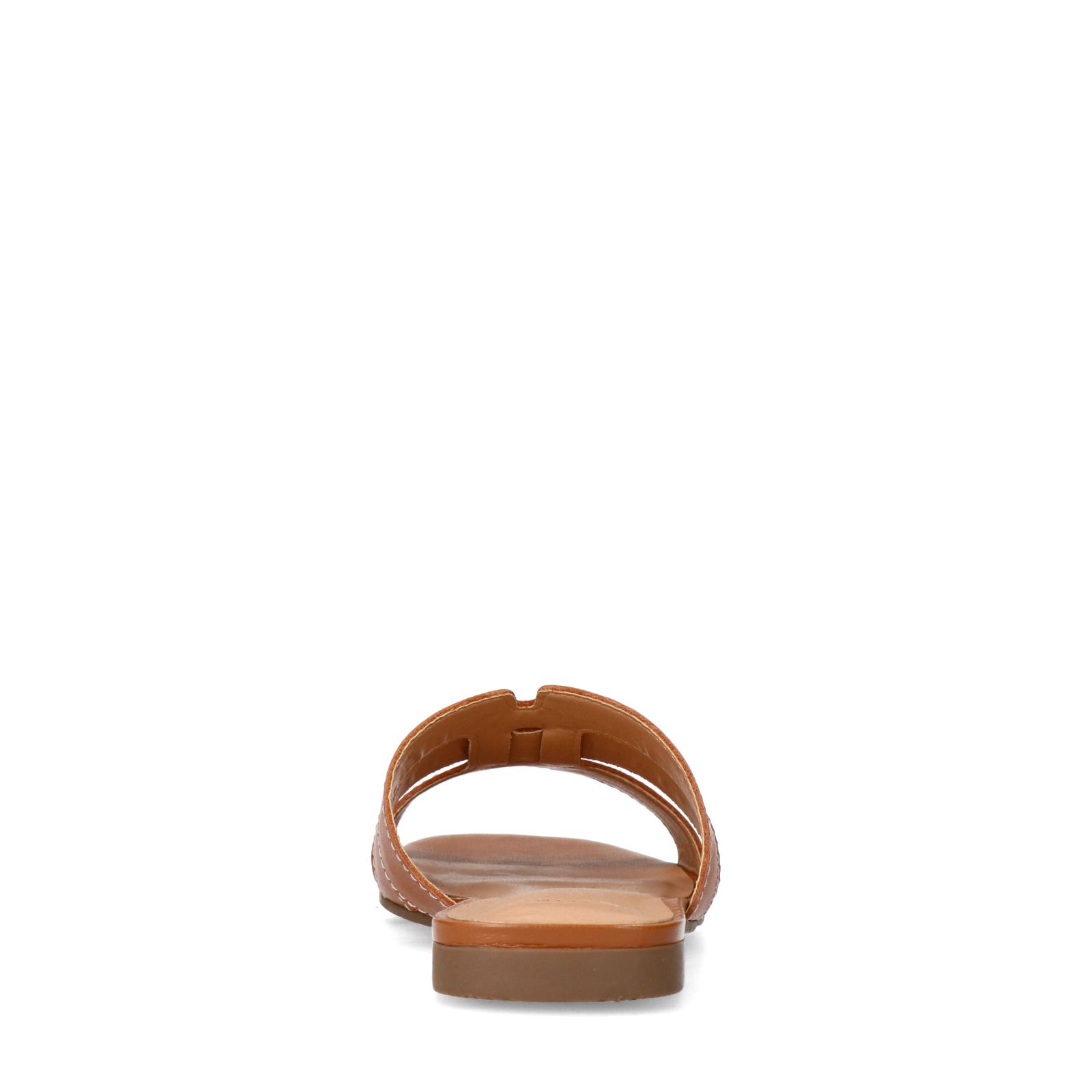 Cognac leren slippers