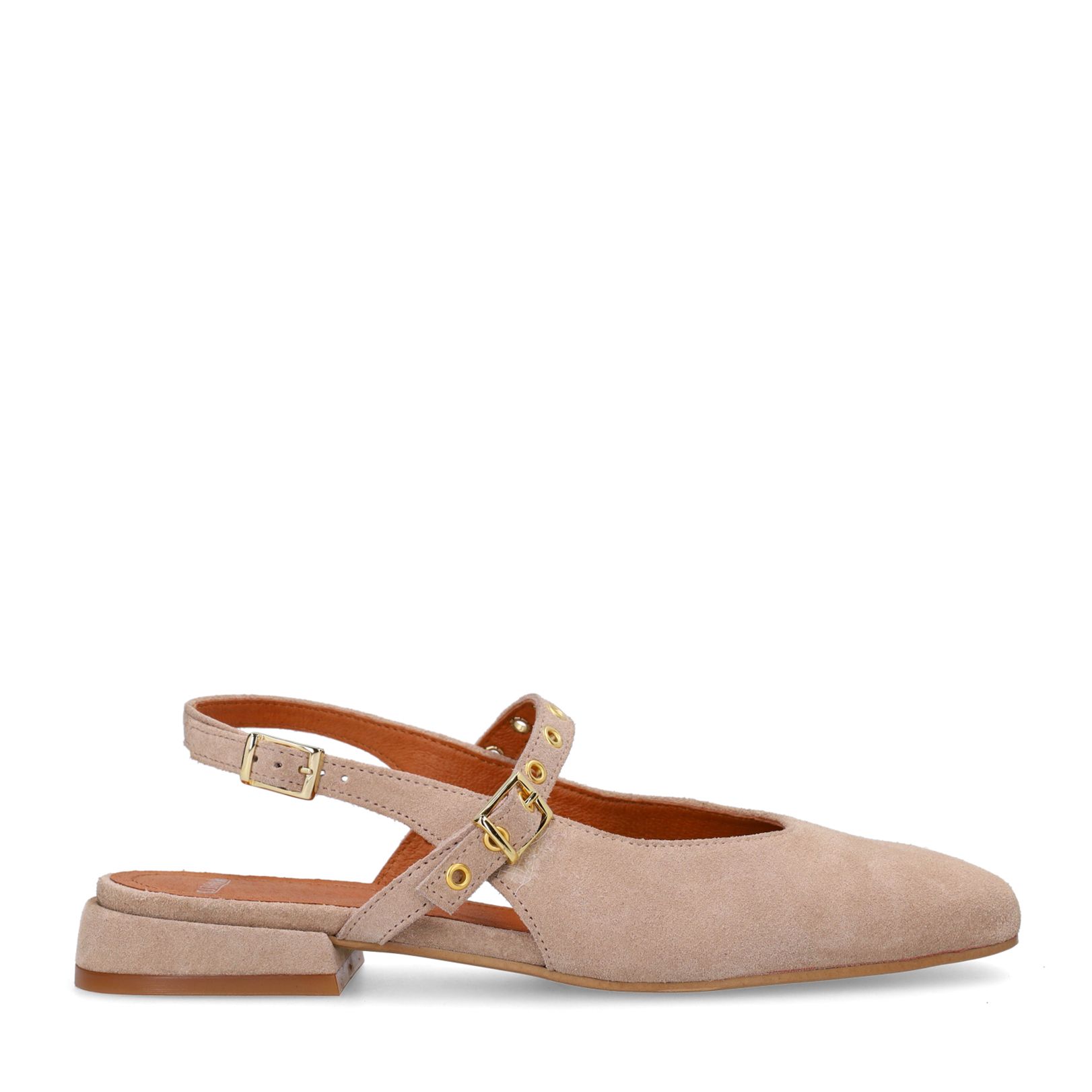 Beige suède slingbacks