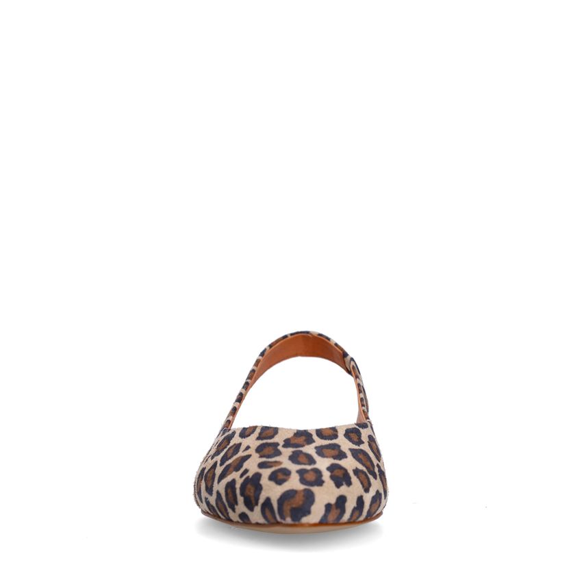 Veloursleder-Slingbacks mit Leoprint