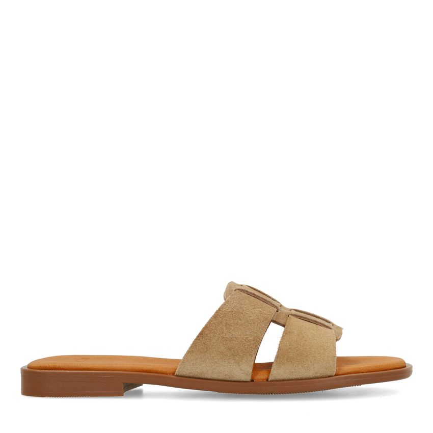 beige suède slippers