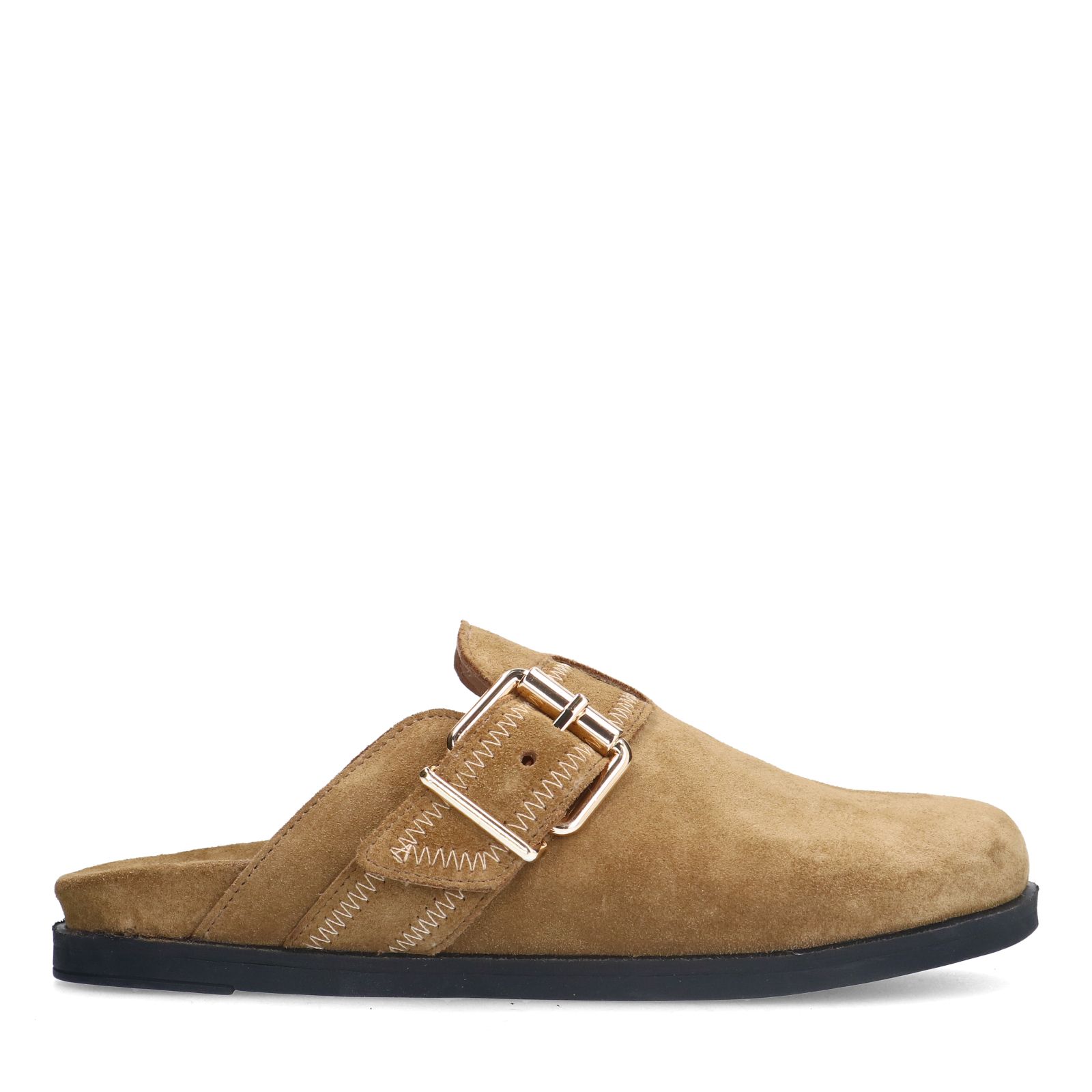 Taupe instappers met gesp