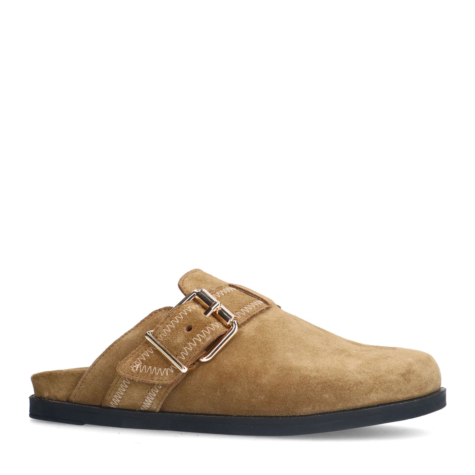 Taupe instappers met gesp