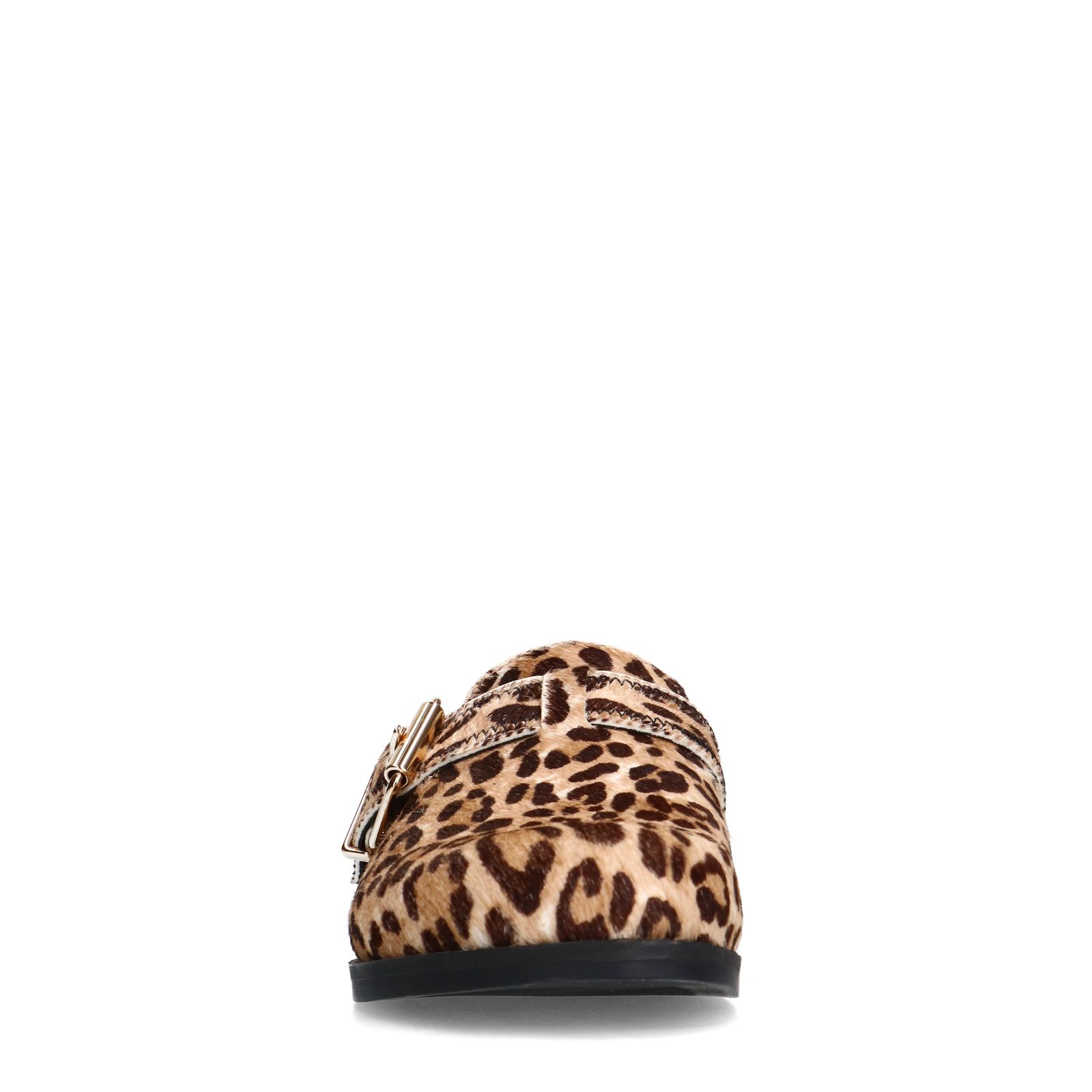 Leopard clogs met ponyhair