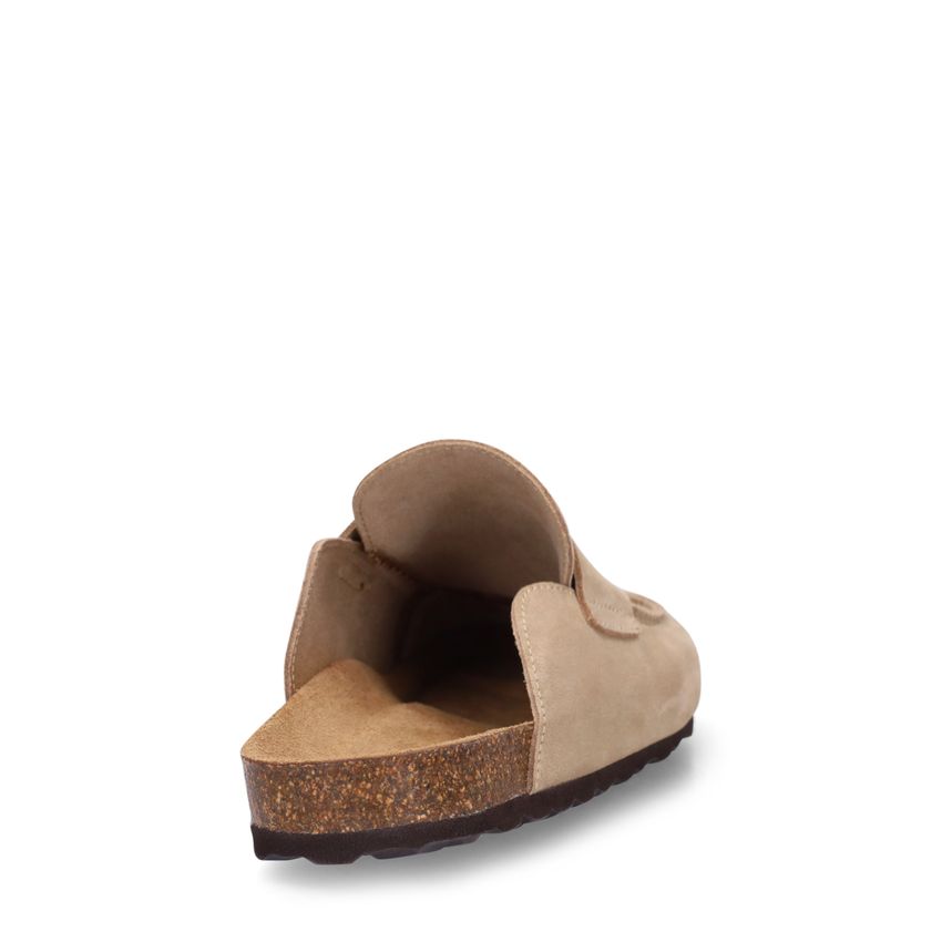 Beige suède clogs