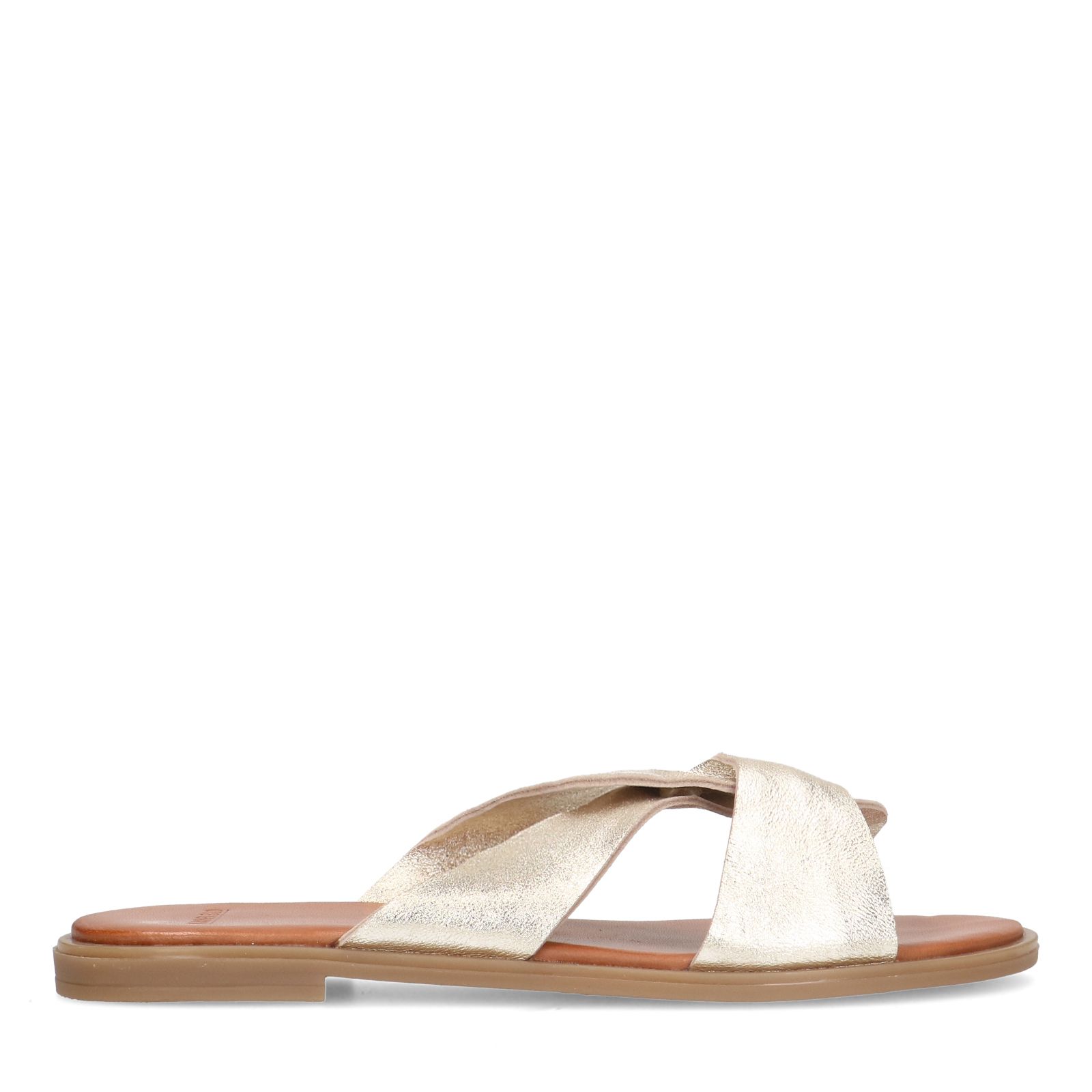 Gouden leren slippers