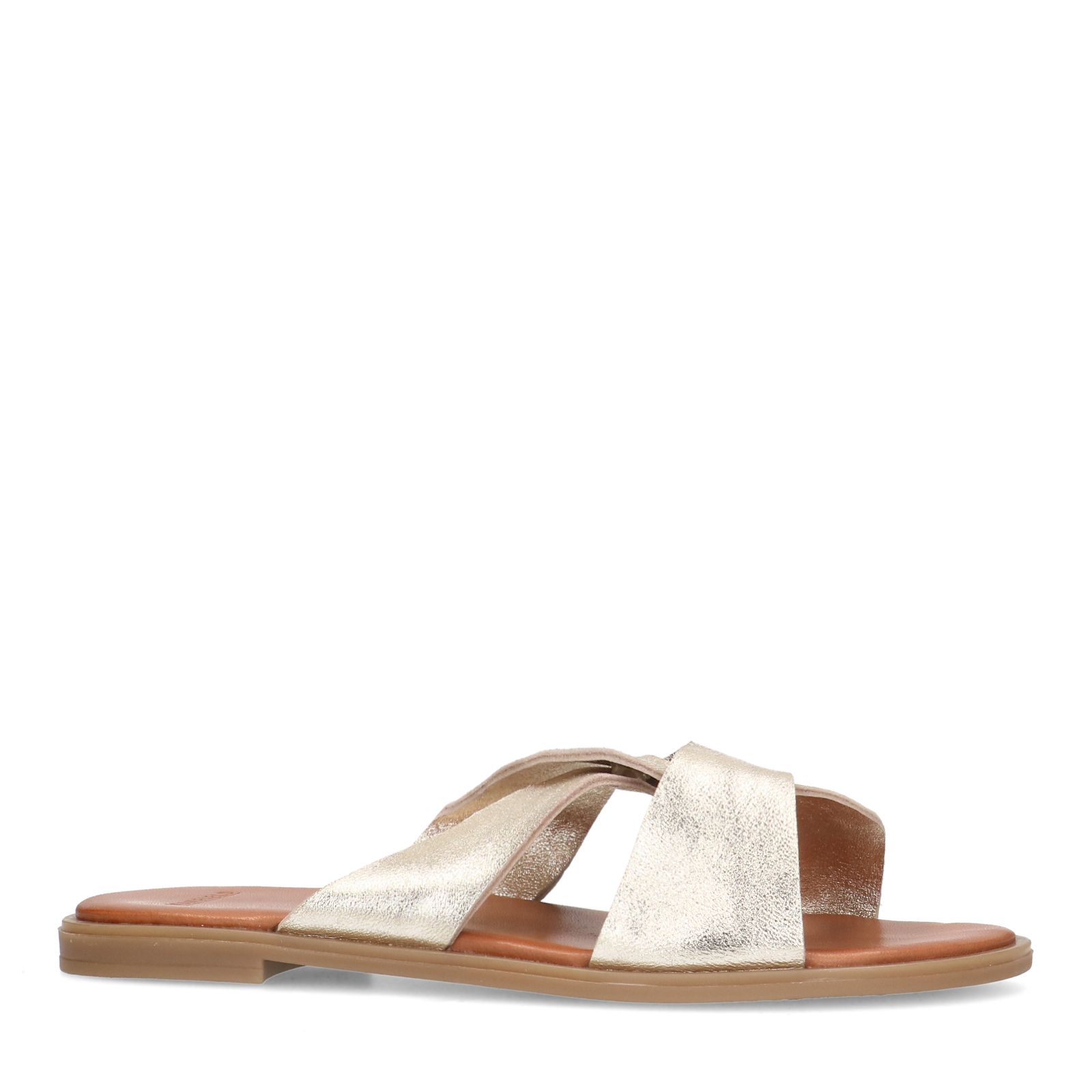 Gouden leren slippers