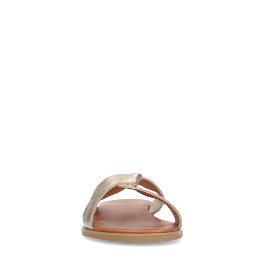 Gouden leren slippers