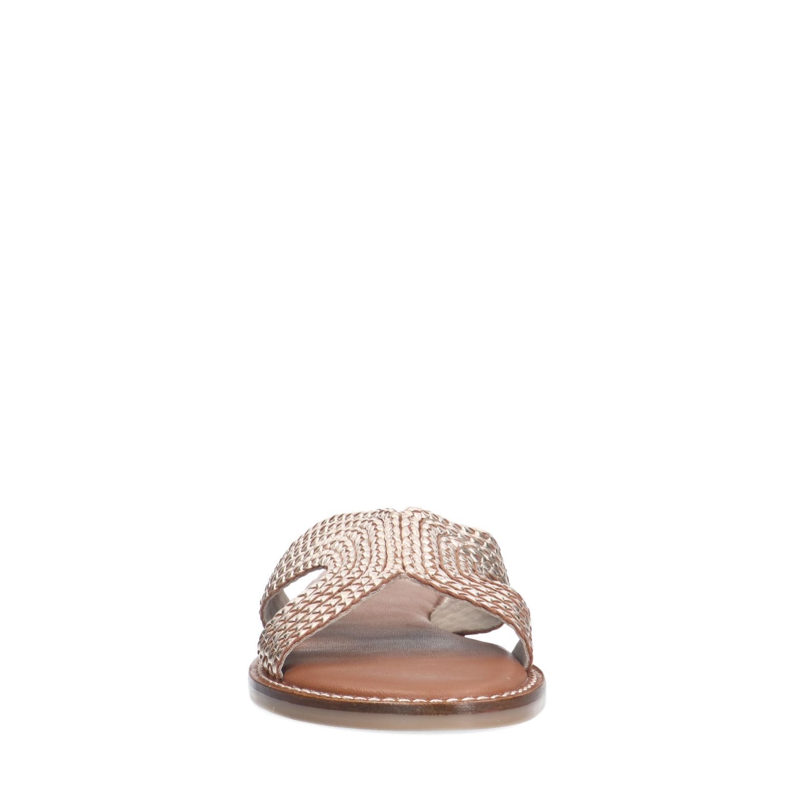 Goudkleurige leren slippers