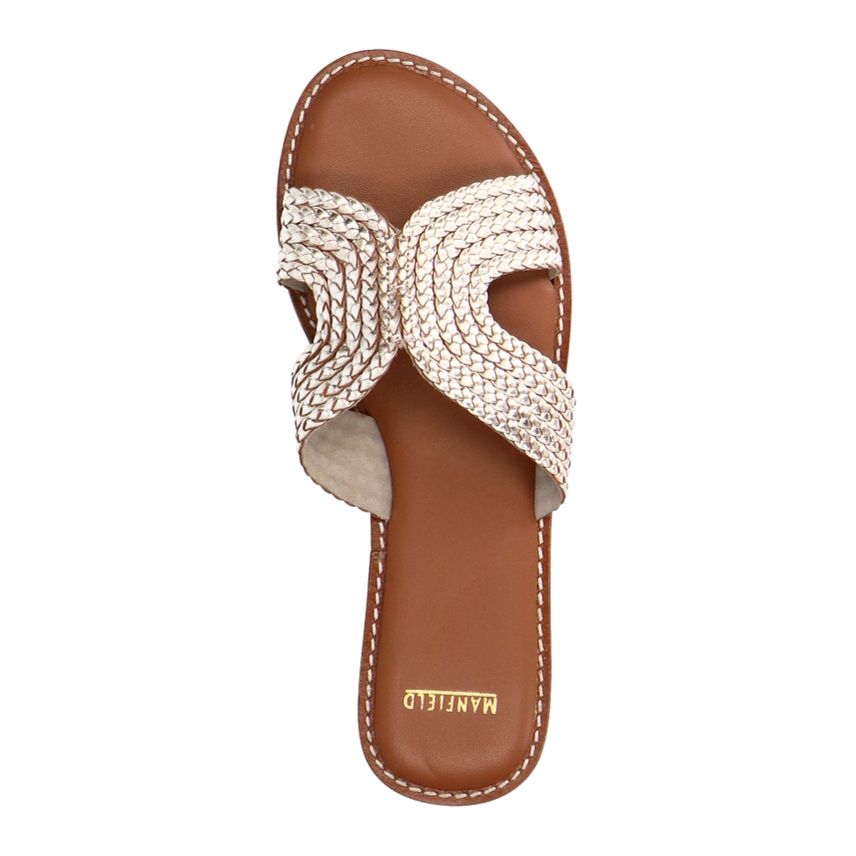 Goudkleurige leren slippers