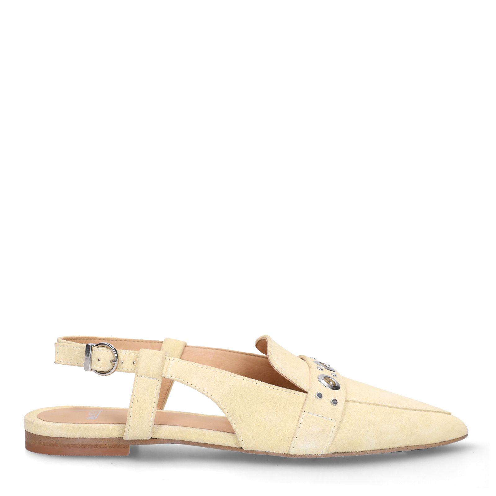 Gele suède slingbacks