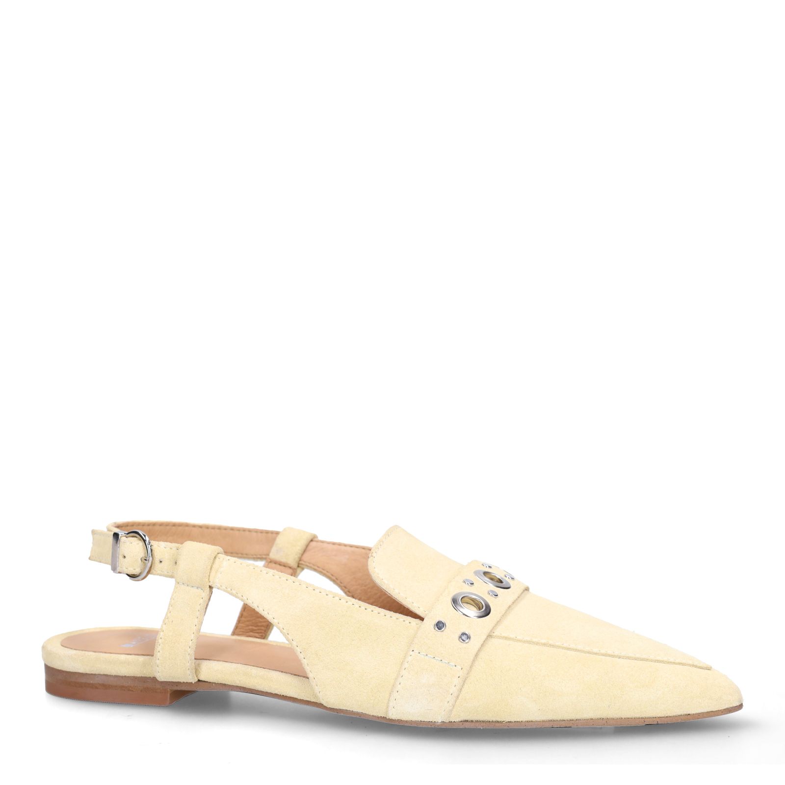 Gele suède slingbacks