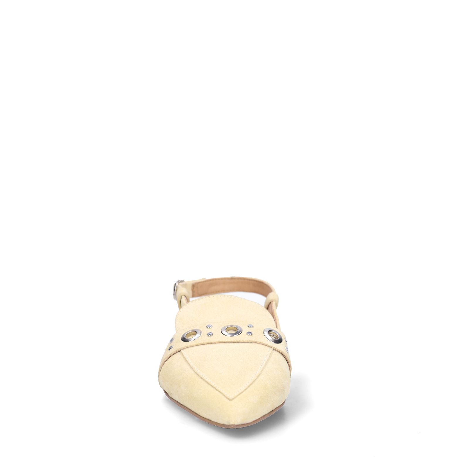 Gelbe Slingbacks aus Veloursleder