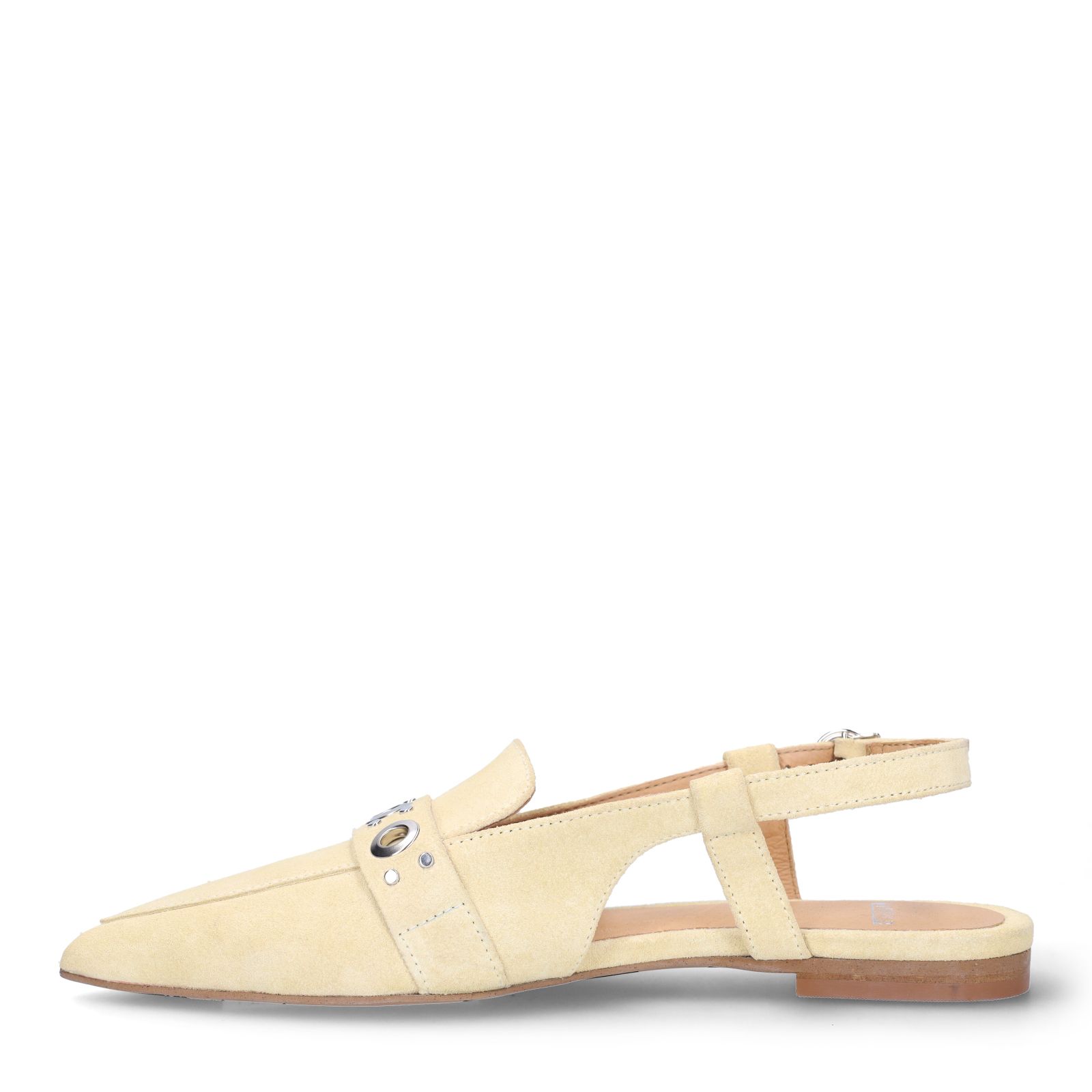 Gelbe Slingbacks aus Veloursleder