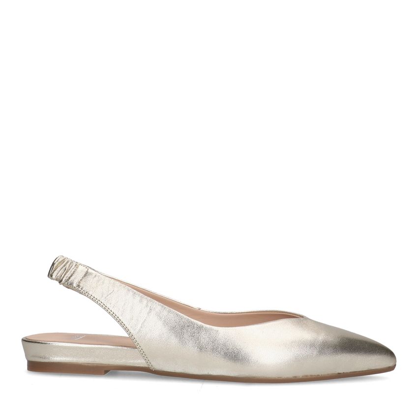 Gouden leren slingback ballerina's