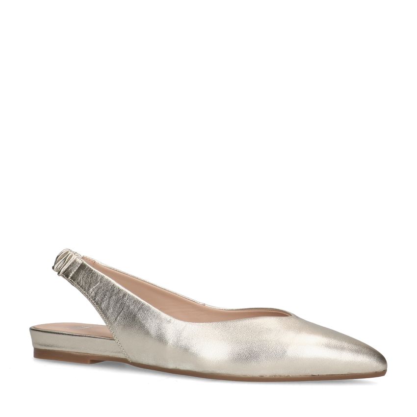 Gouden leren slingback ballerina's