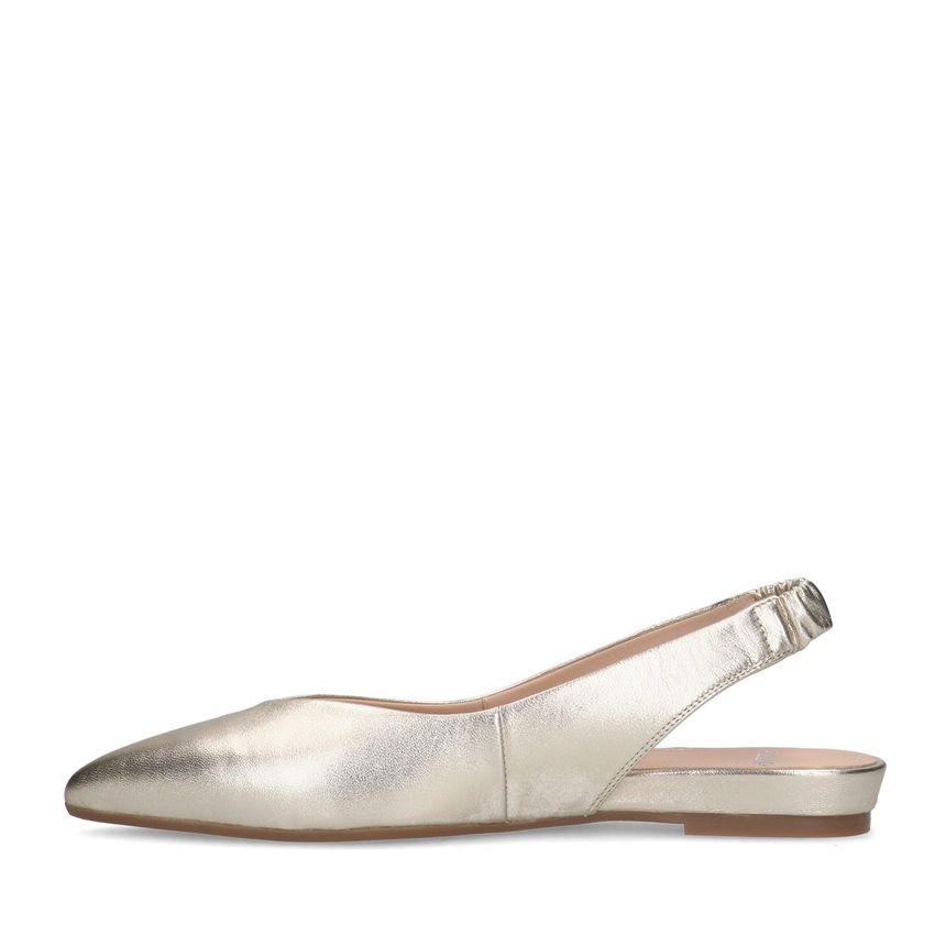 Gouden leren slingback ballerina's