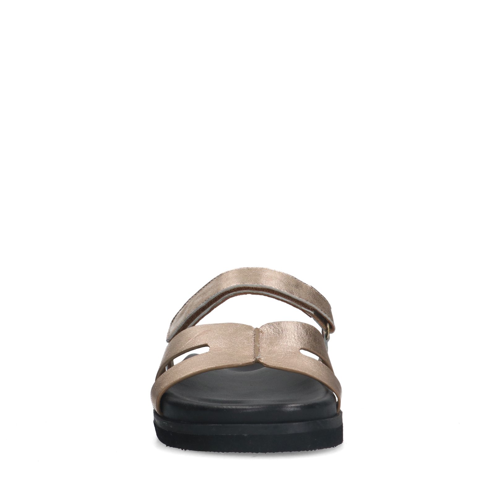 Gouden leren slippers met bandje