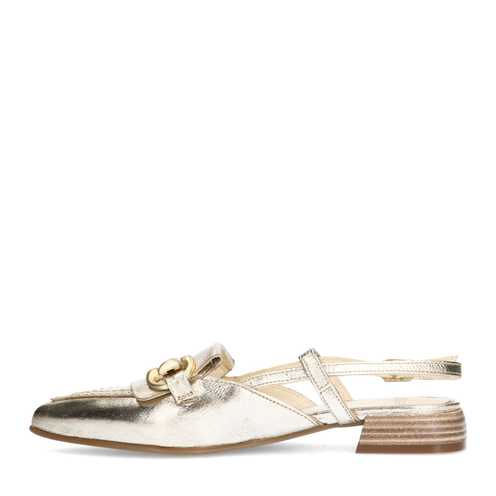 Gouden leren slingbacks met bandje