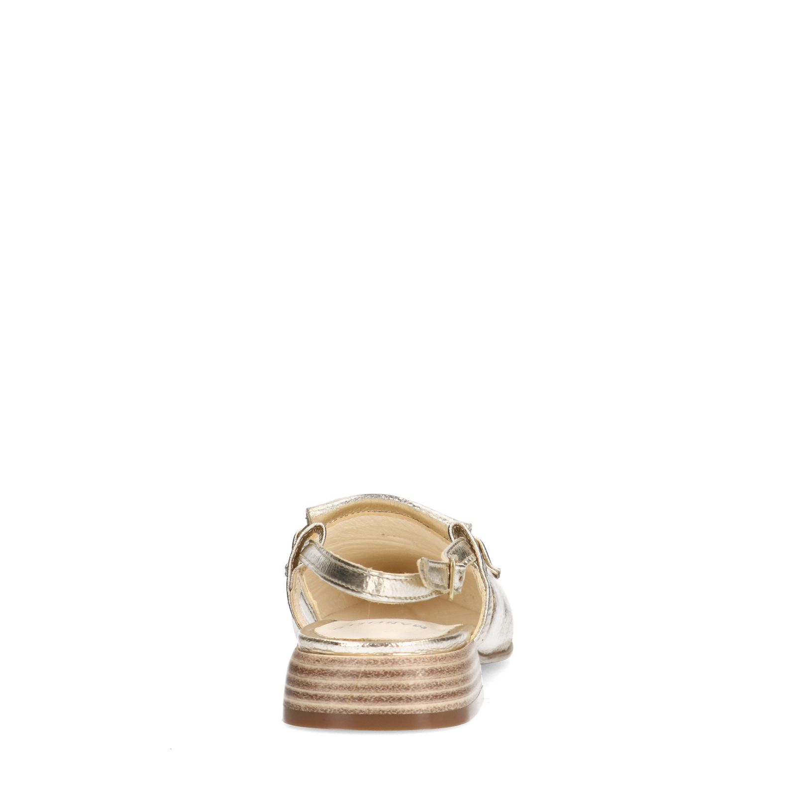 Gouden leren slingbacks met bandje