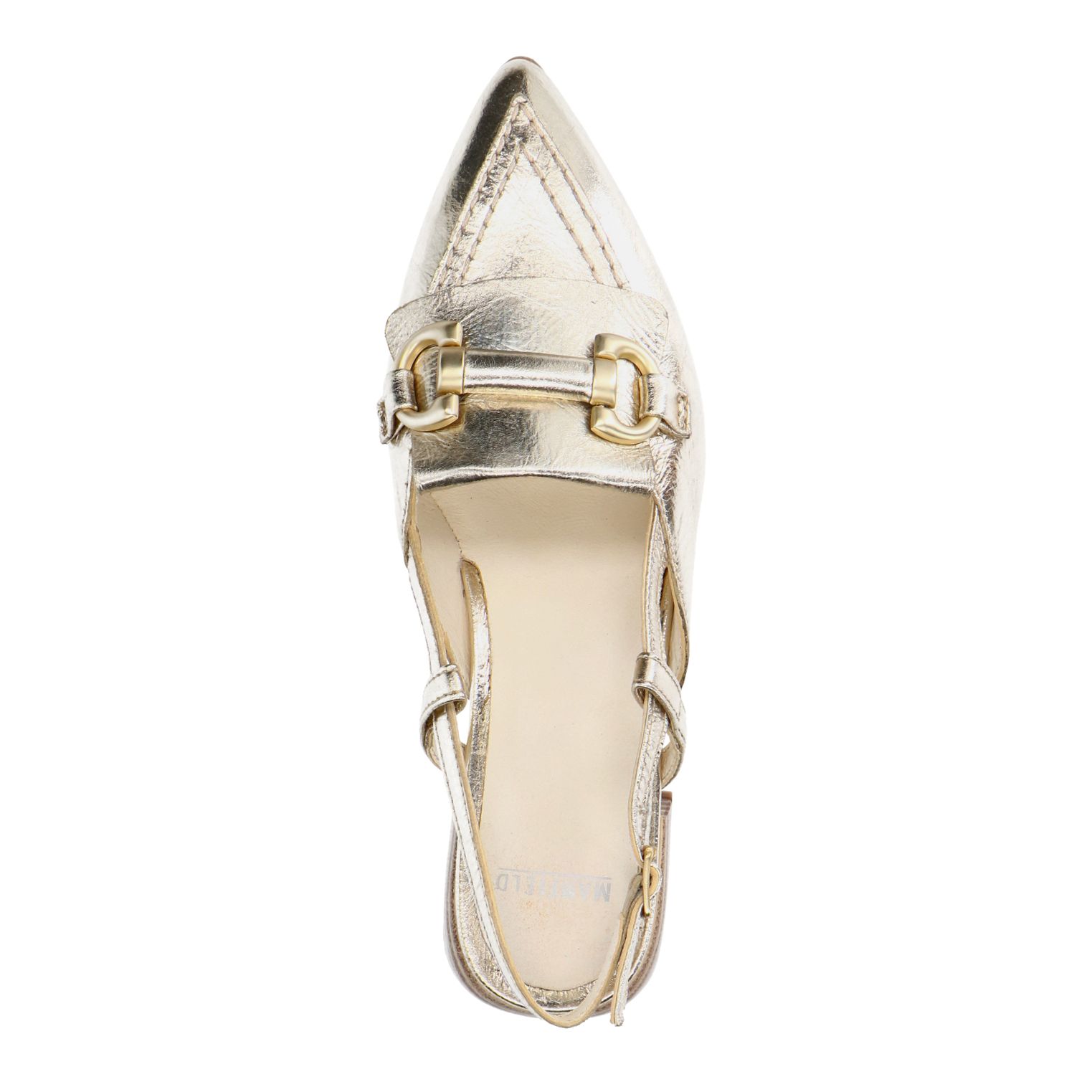 Gouden leren slingbacks met bandje