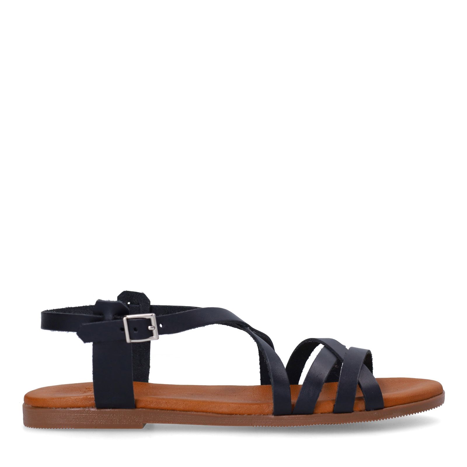Zwarte leren sandalen