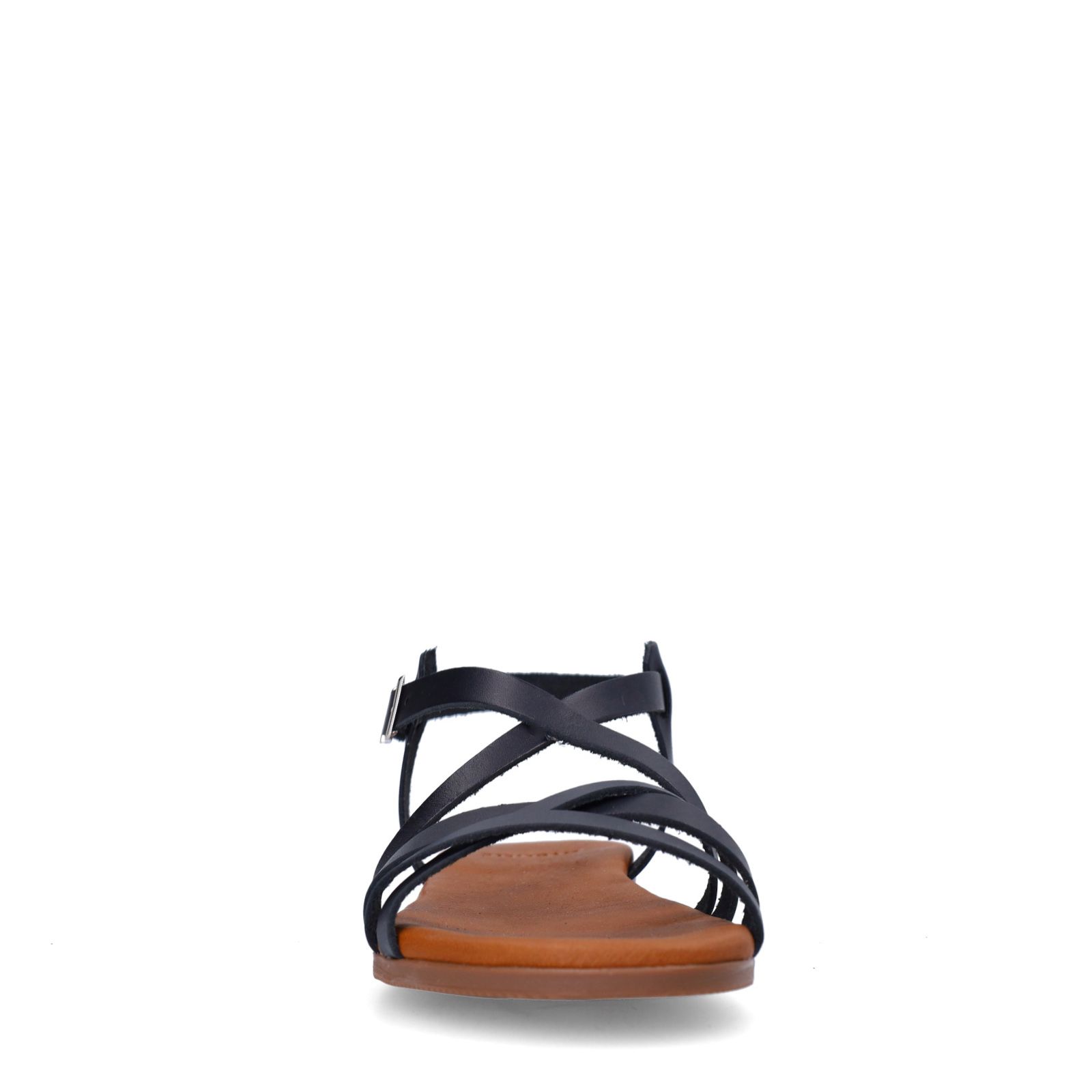 Zwarte leren sandalen