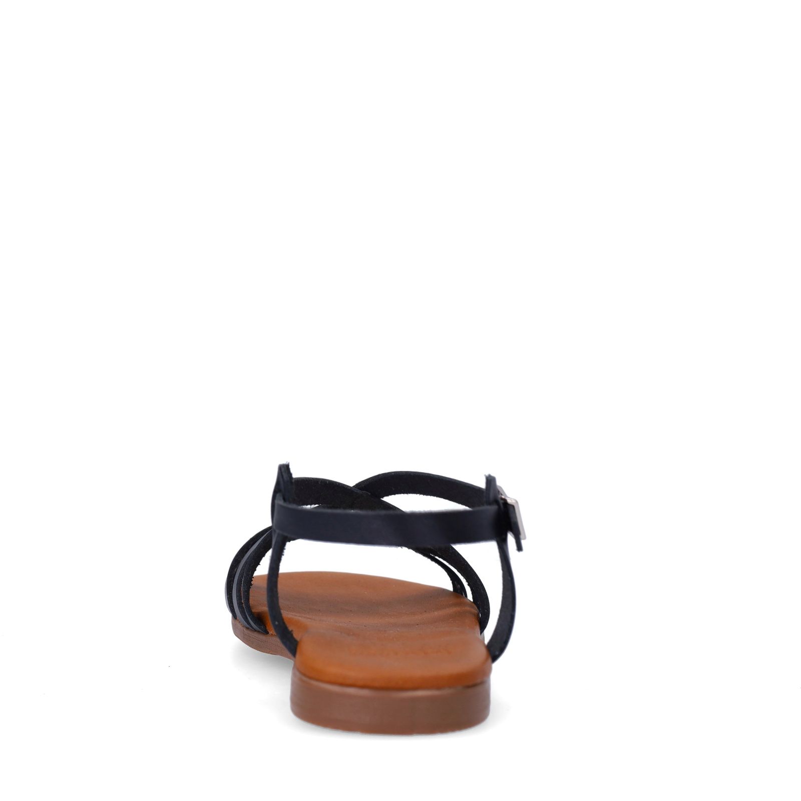 Schwarze Ledersandalen