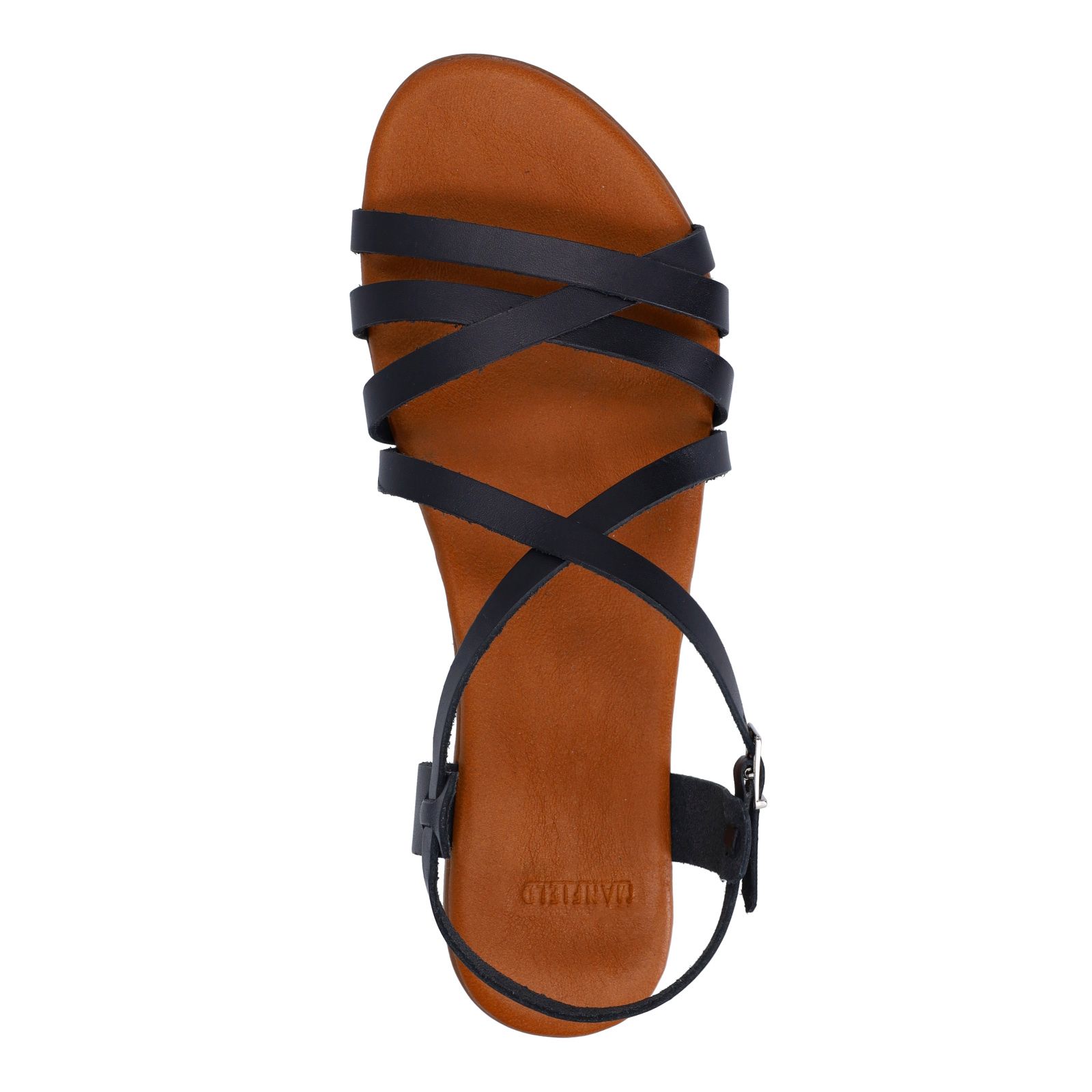 Schwarze Ledersandalen