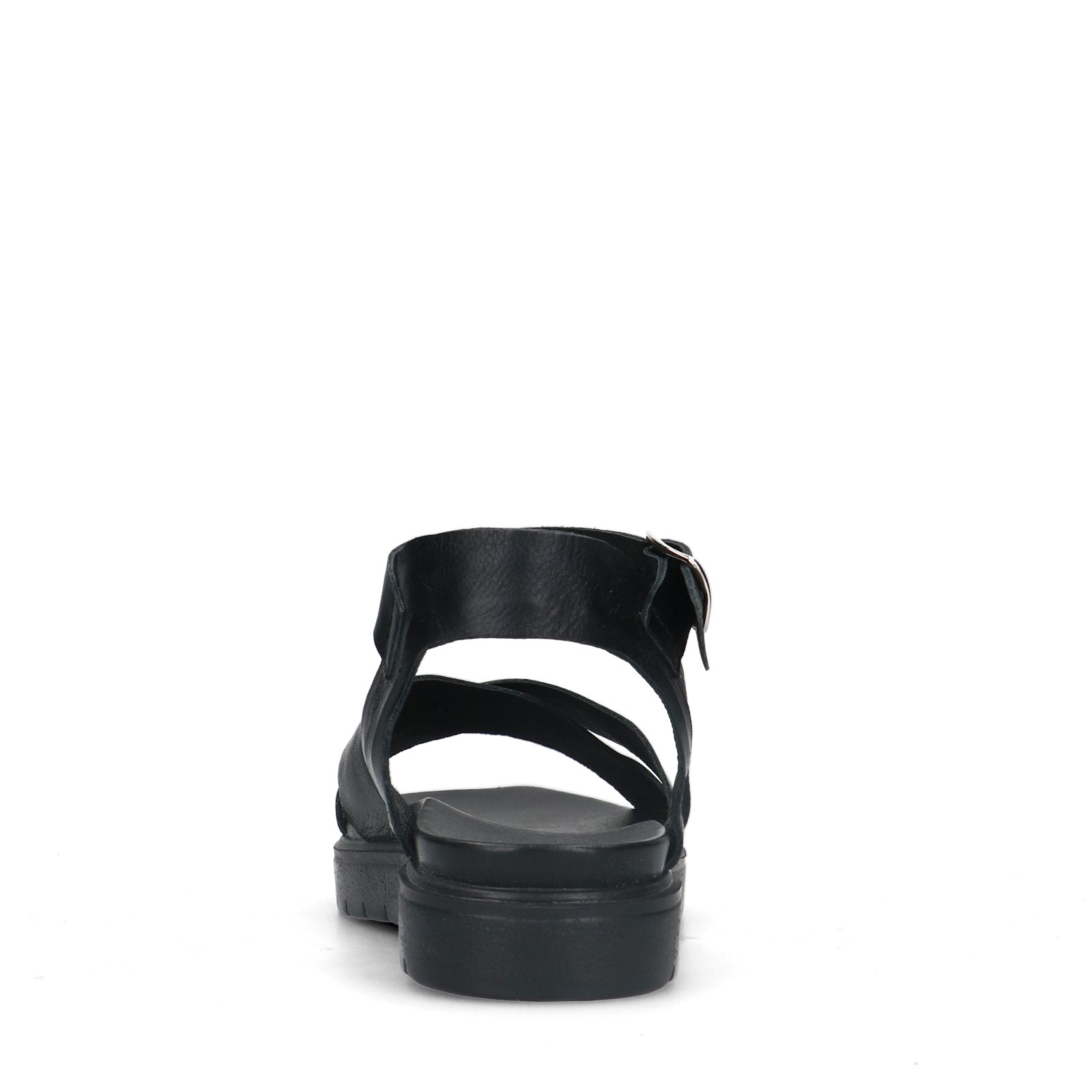 Zwarte leren sandalen met gekruiste banden