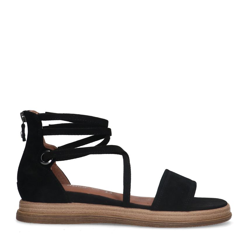 Zwarte suède sandalen met bandjes