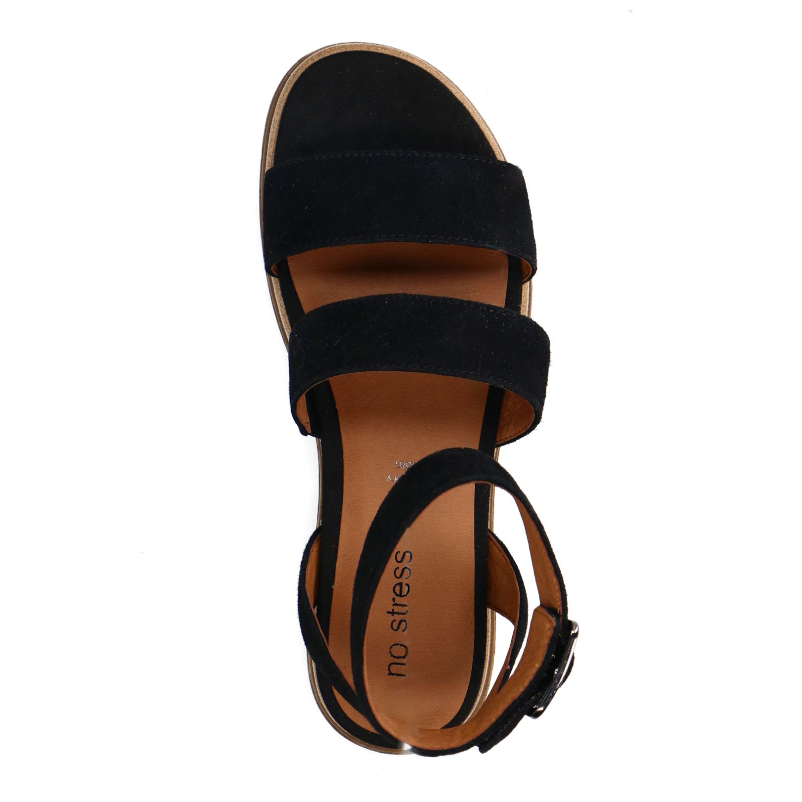 Schwarze Plateausandalen aus Veloursleder