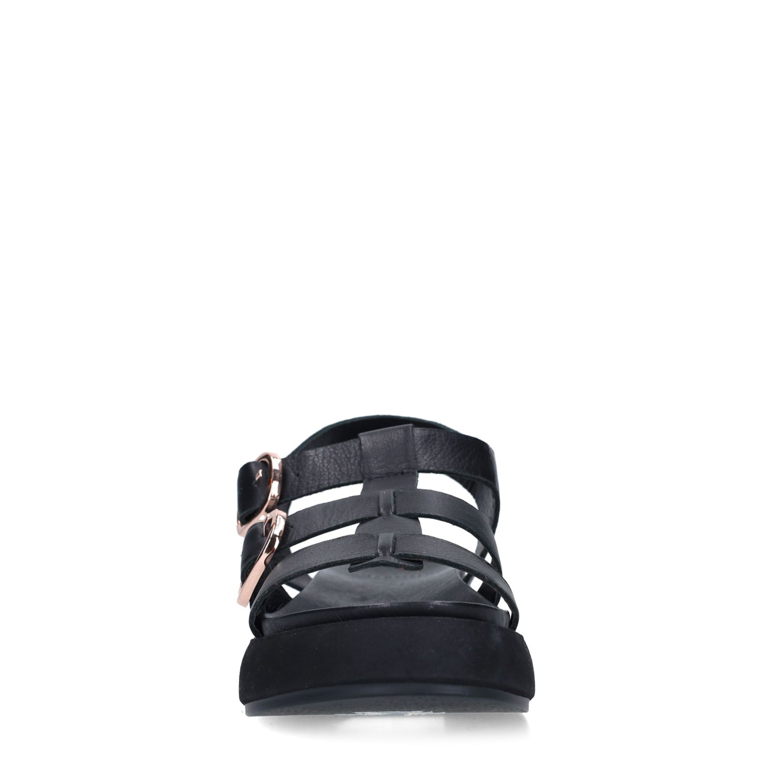 Zwarte leren sandalen