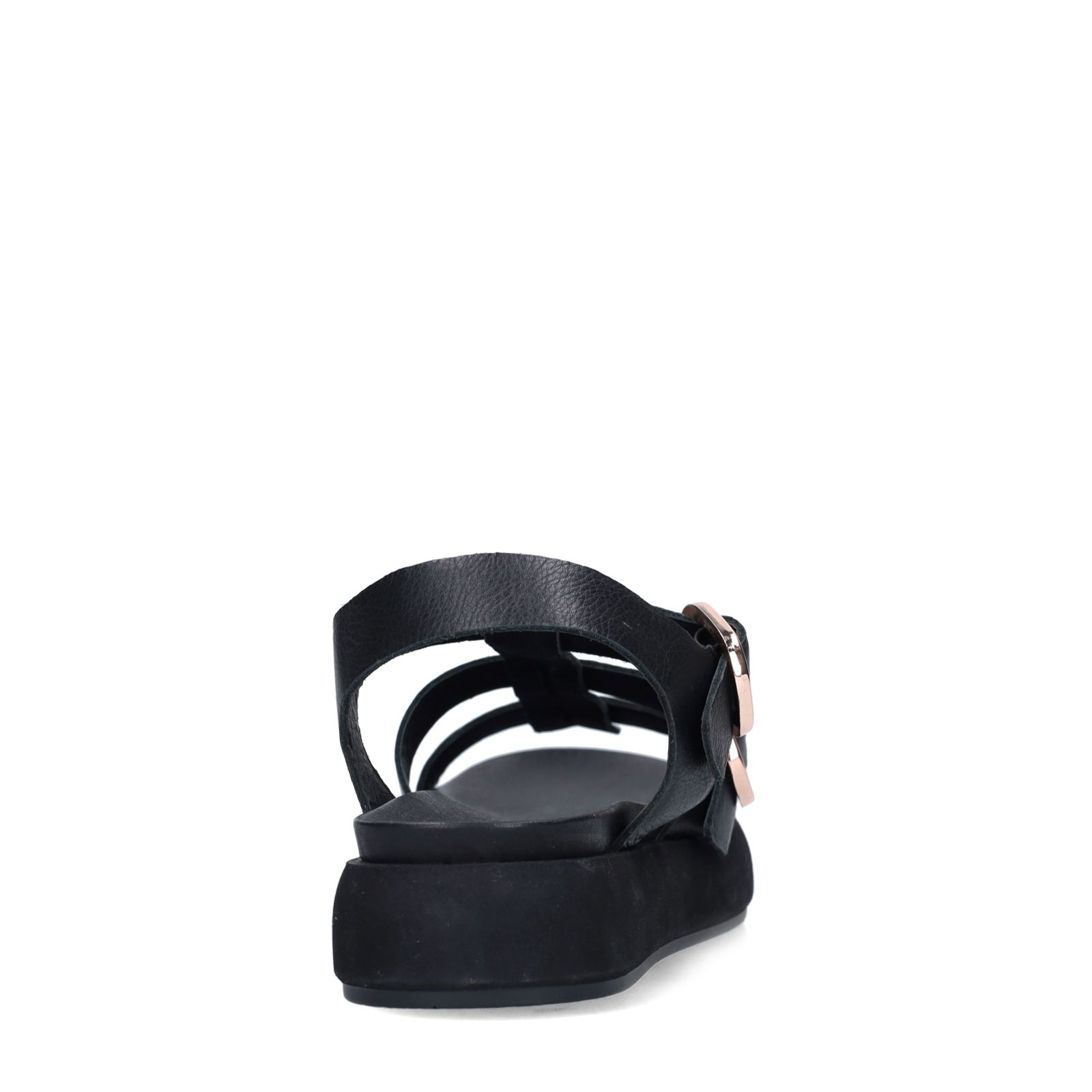 Zwarte leren sandalen