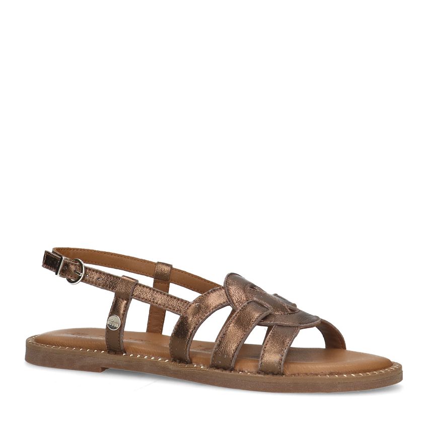 Bronzen leren sandalen