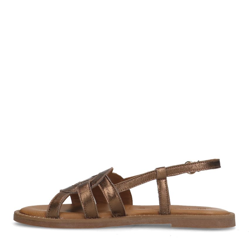 Bronzen leren sandalen