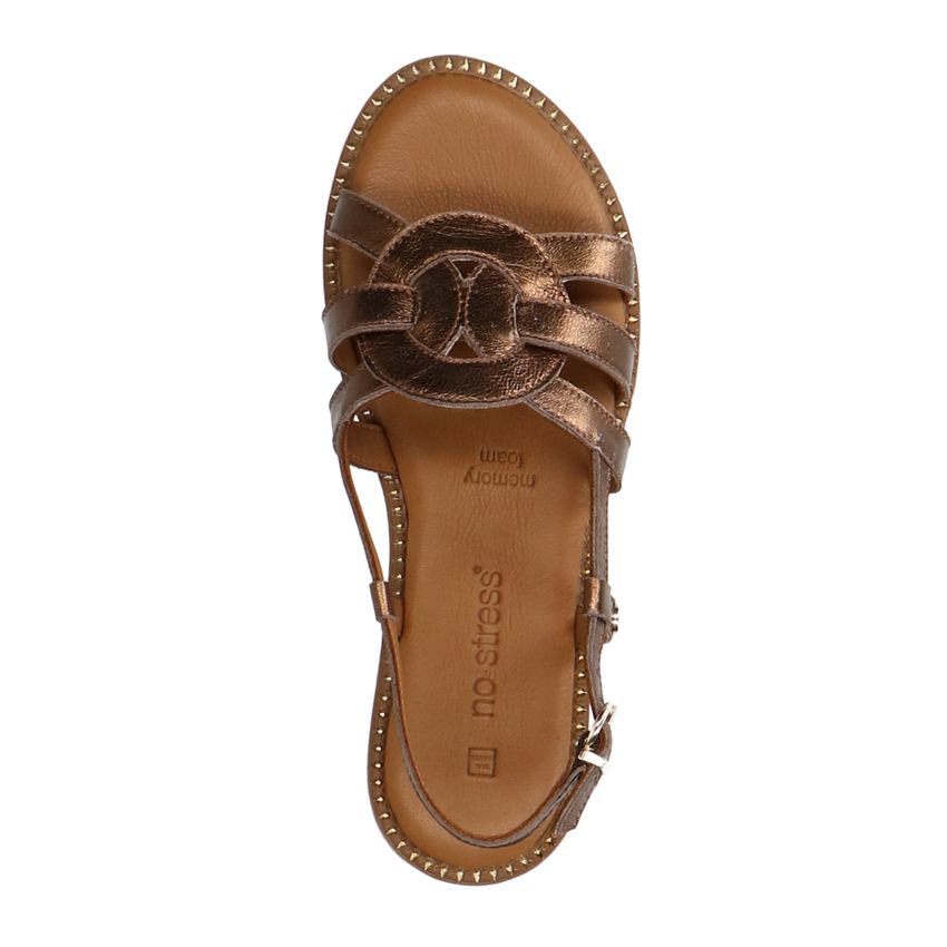 Bronzen leren sandalen