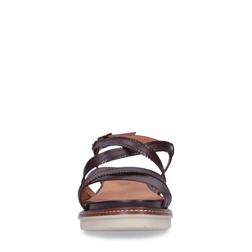 Donkerbruine leren sandalen