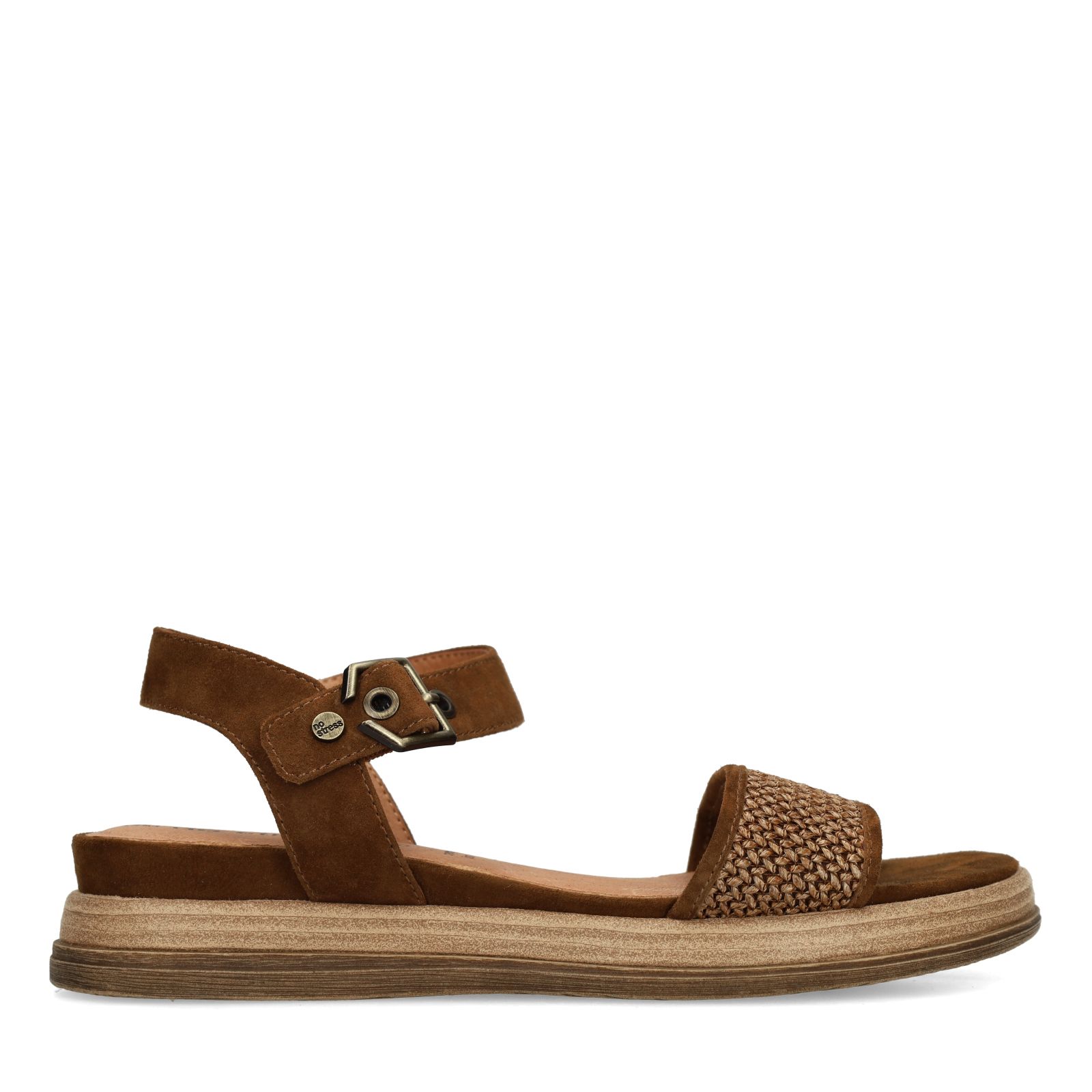 Braune Plateausandalen aus Leder