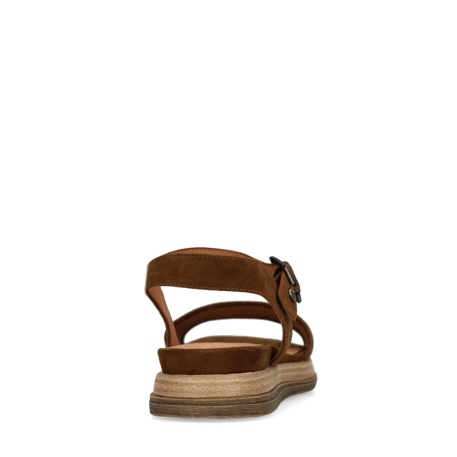 Bruine leren plateau sandalen