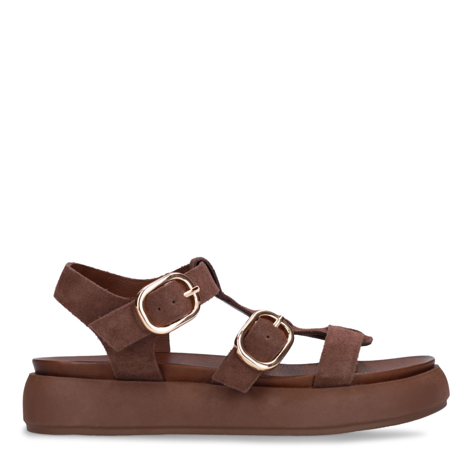 Bruine suède sandalen