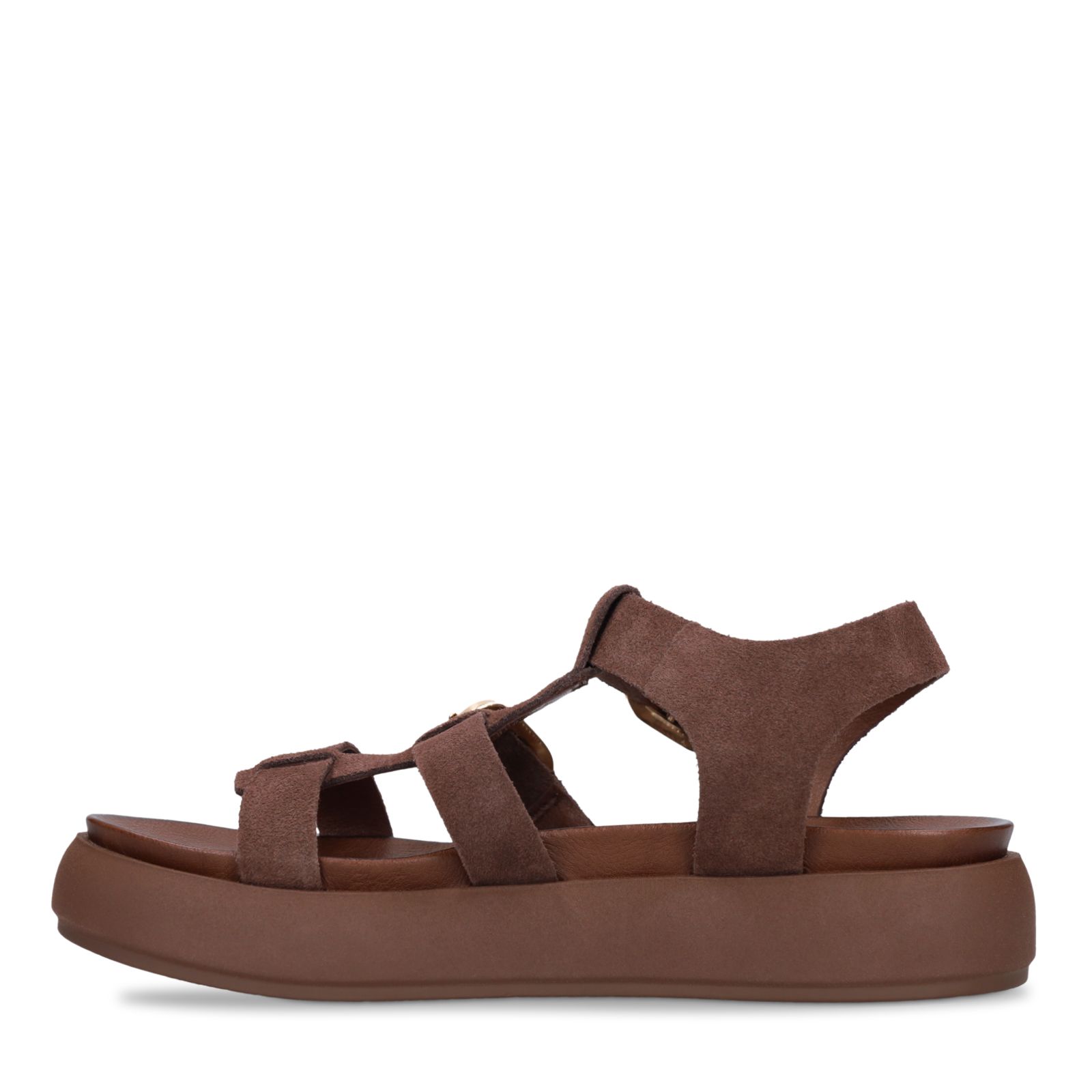 Bruine suède sandalen