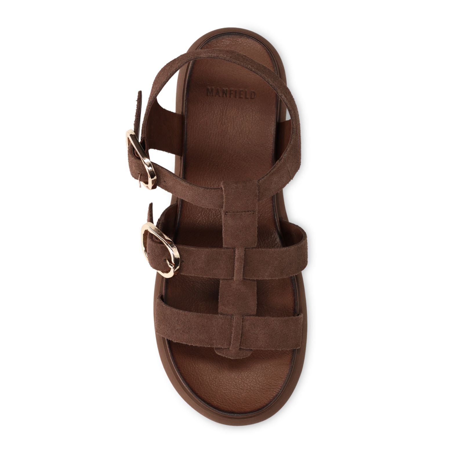 Bruine suède sandalen