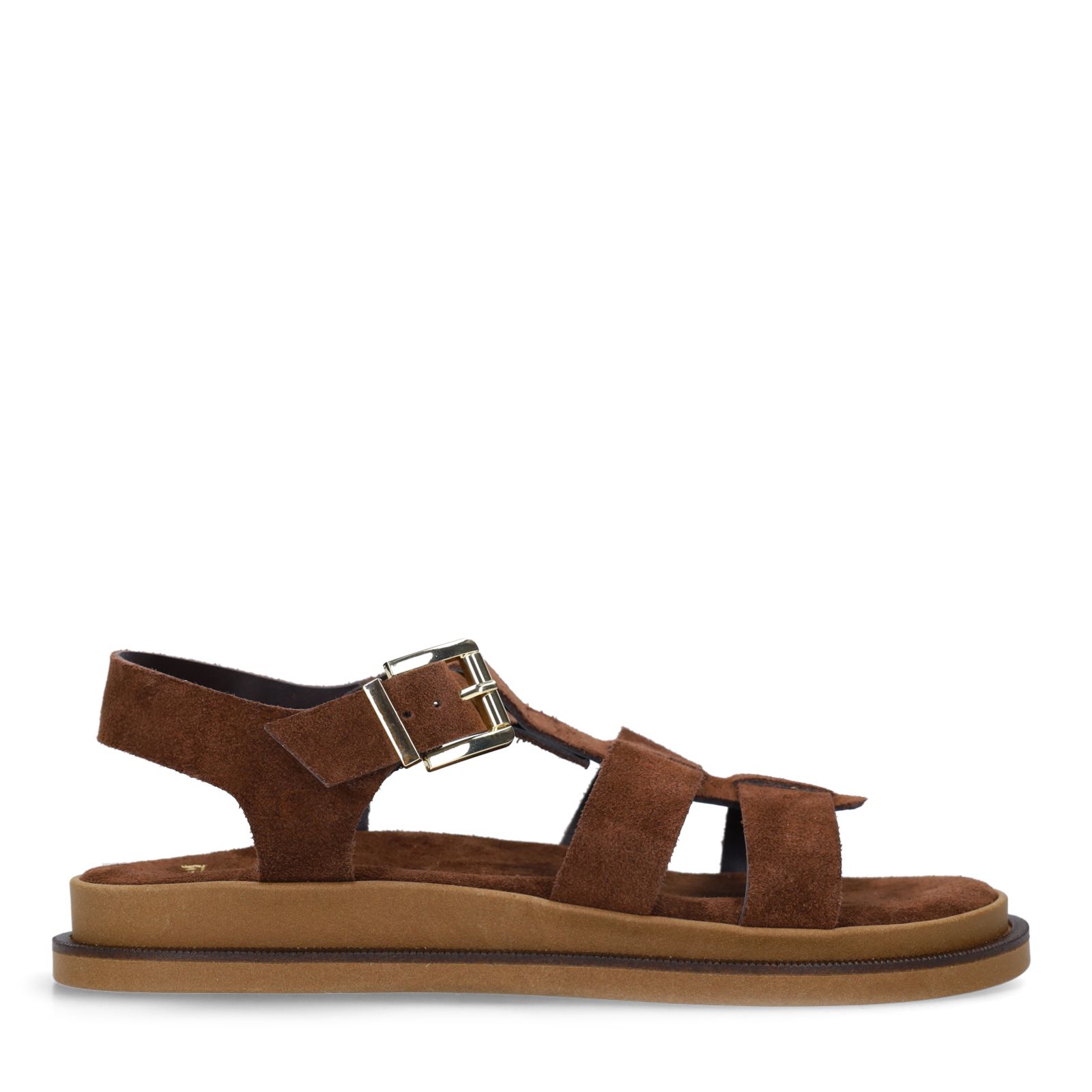 Bruine suède sandalen